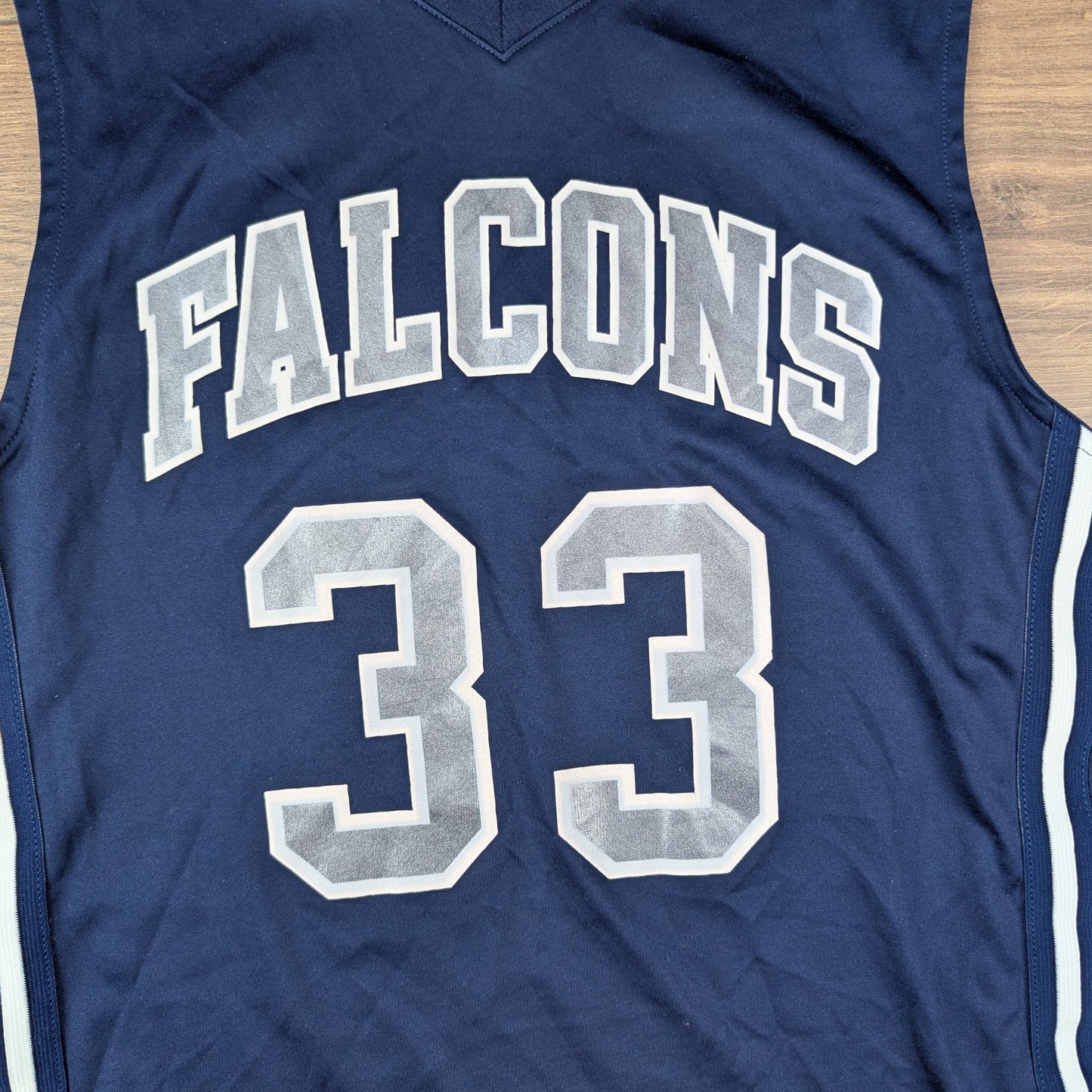 00's Blue Grey Nike Basketball Jersey Falcons 33 Size L