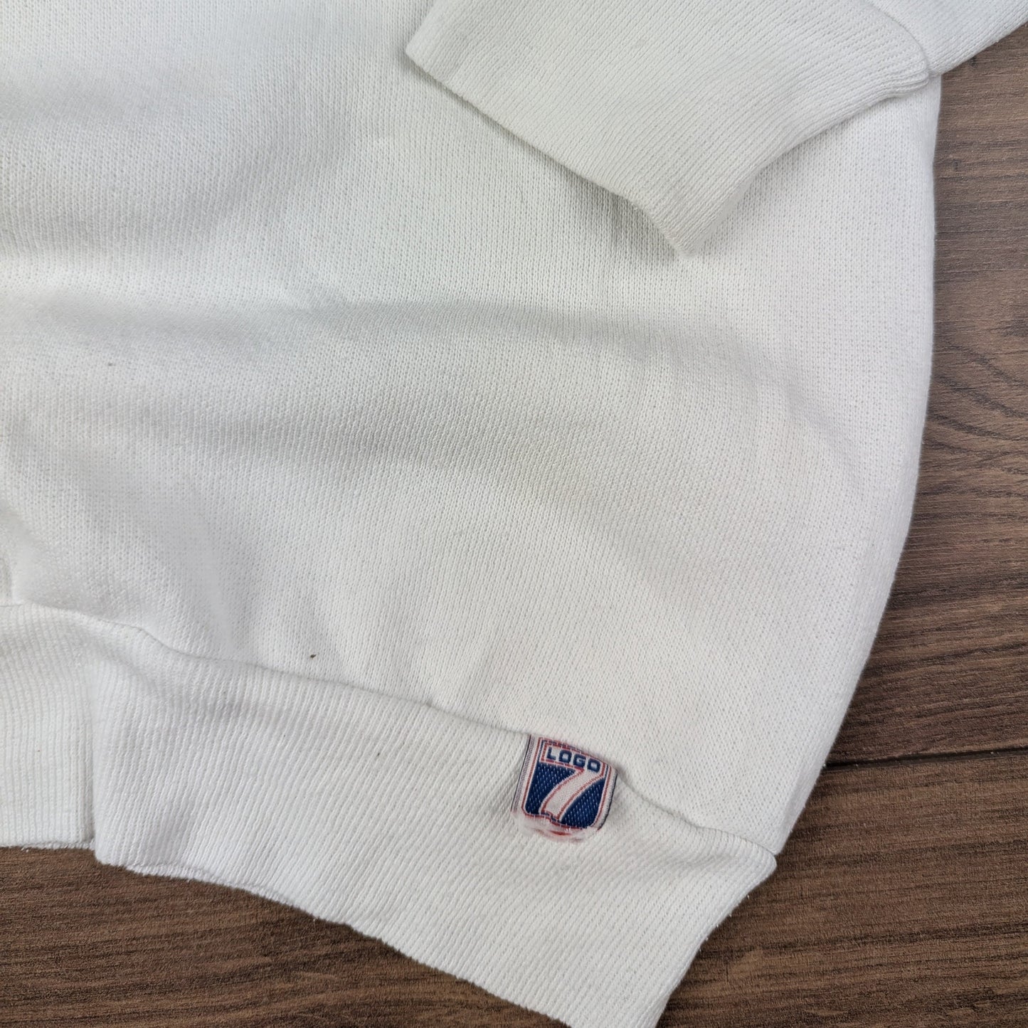 90's Vintage Miami Dolphins NFL White/Turquoise Logo 7 Sweatshirt Size S