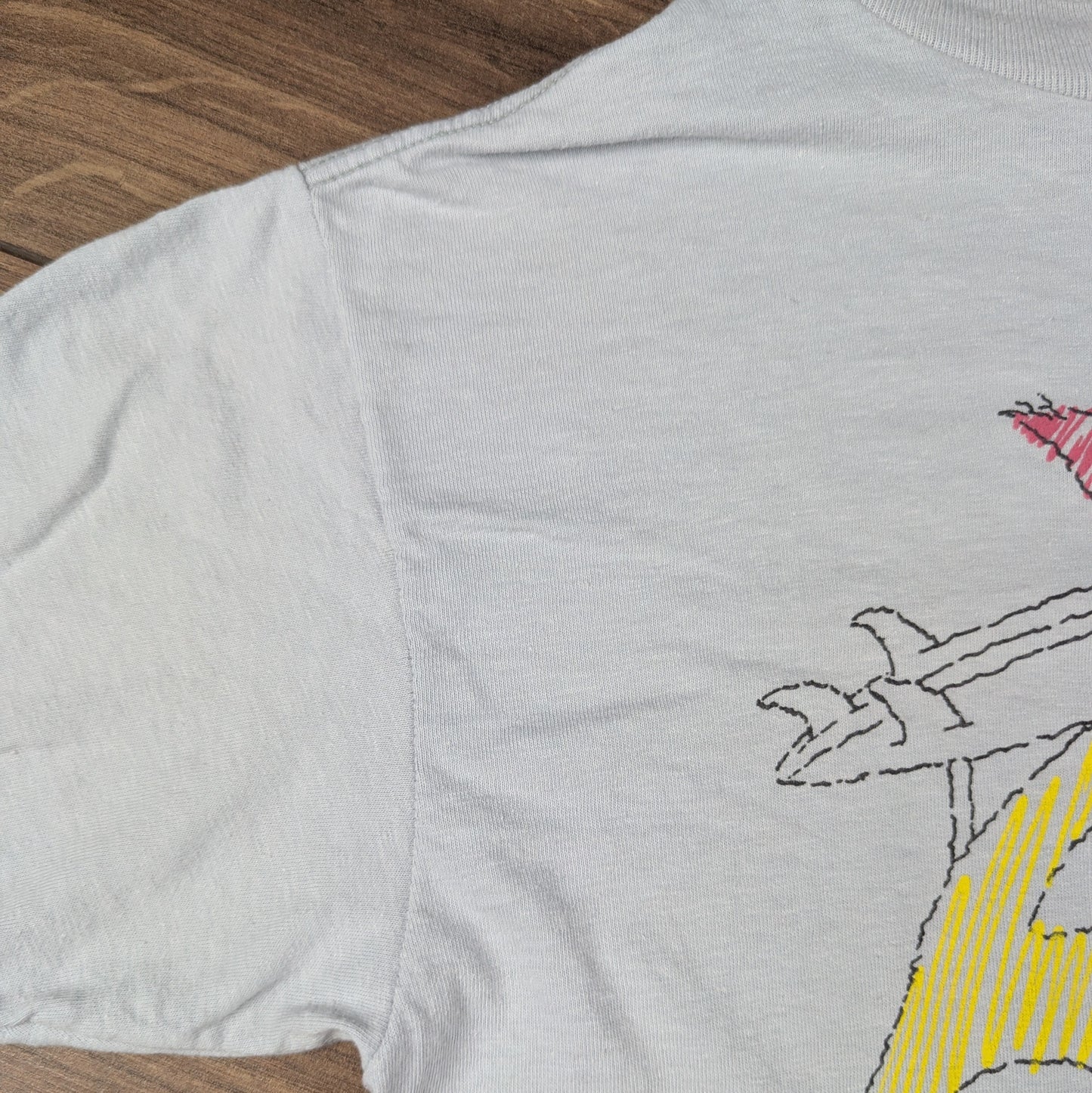 Grey 90's Single Stitch Funny Cartoon Comic Graphic T-shirt Size S