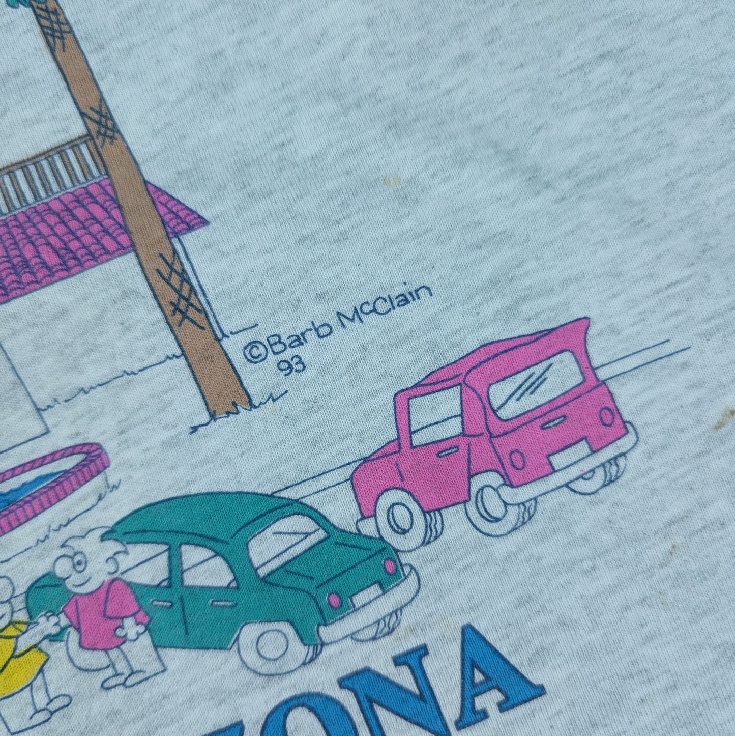 Grey 90's Single Stitch Vintage Mesa Cartoon Graphic T-Shirt Made in USA Size XL