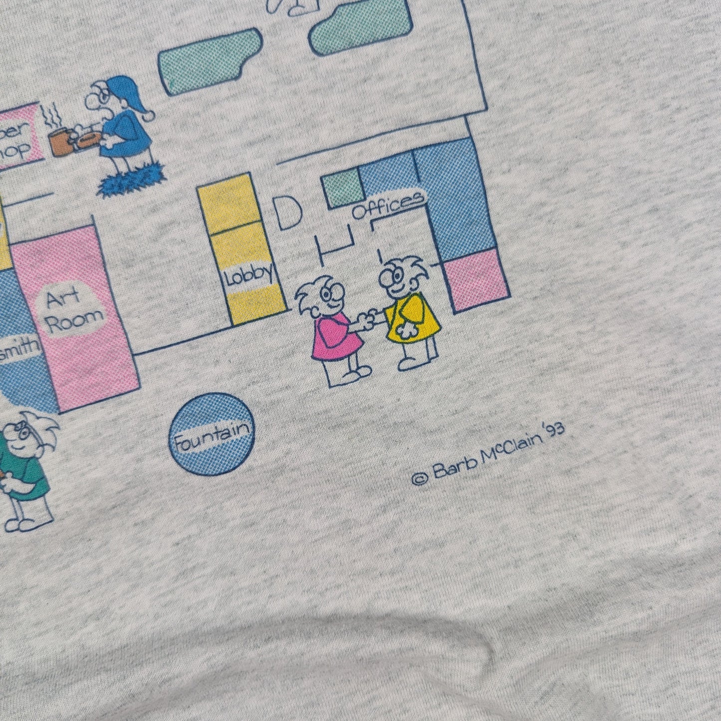 Grey 90's Single Stitch Vintage Mesa Cartoon Graphic T-Shirt Made in USA Size XL