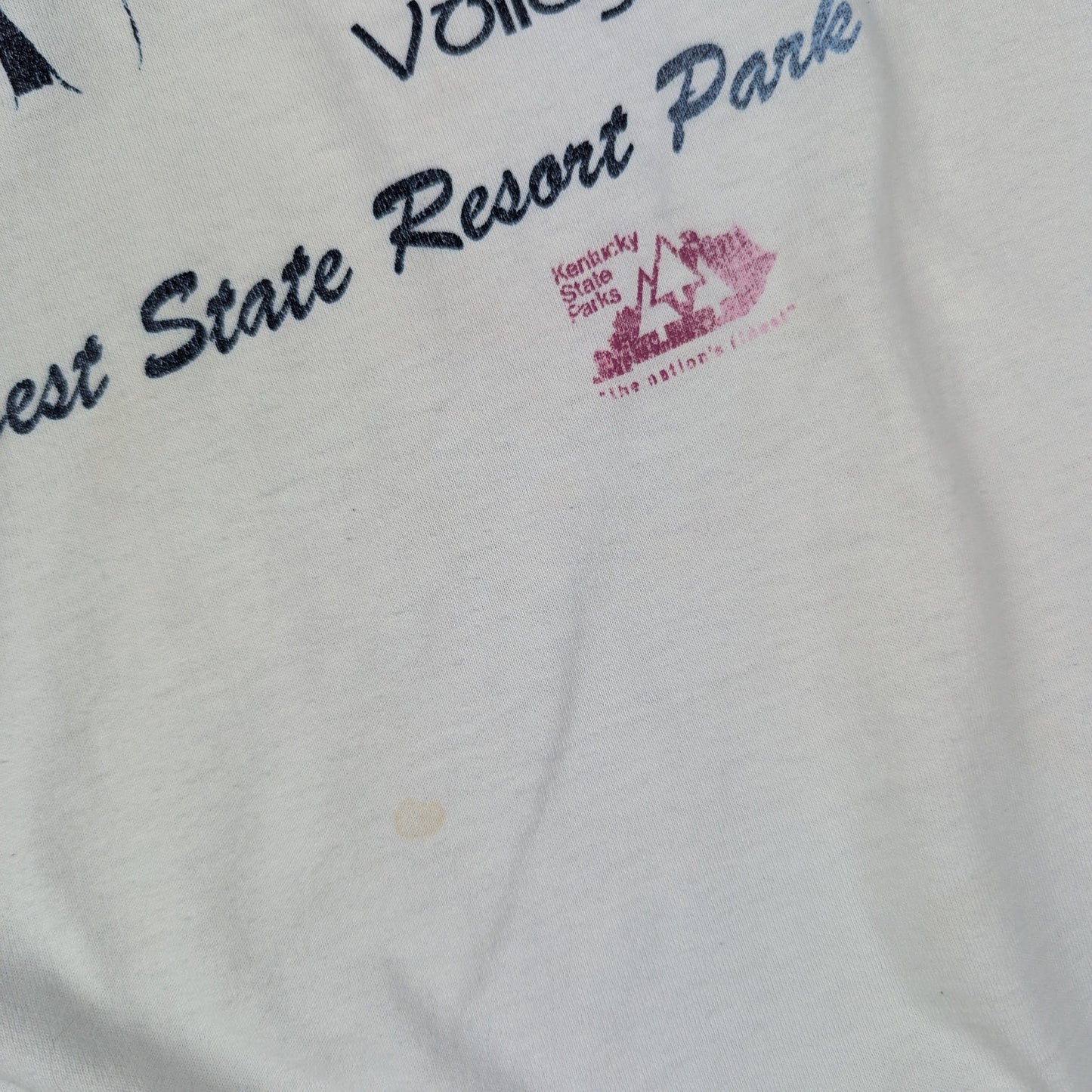 White Vintage 90'S Oneita Summer Sand Blast Volleyball Graphic T-Shirt Size XL