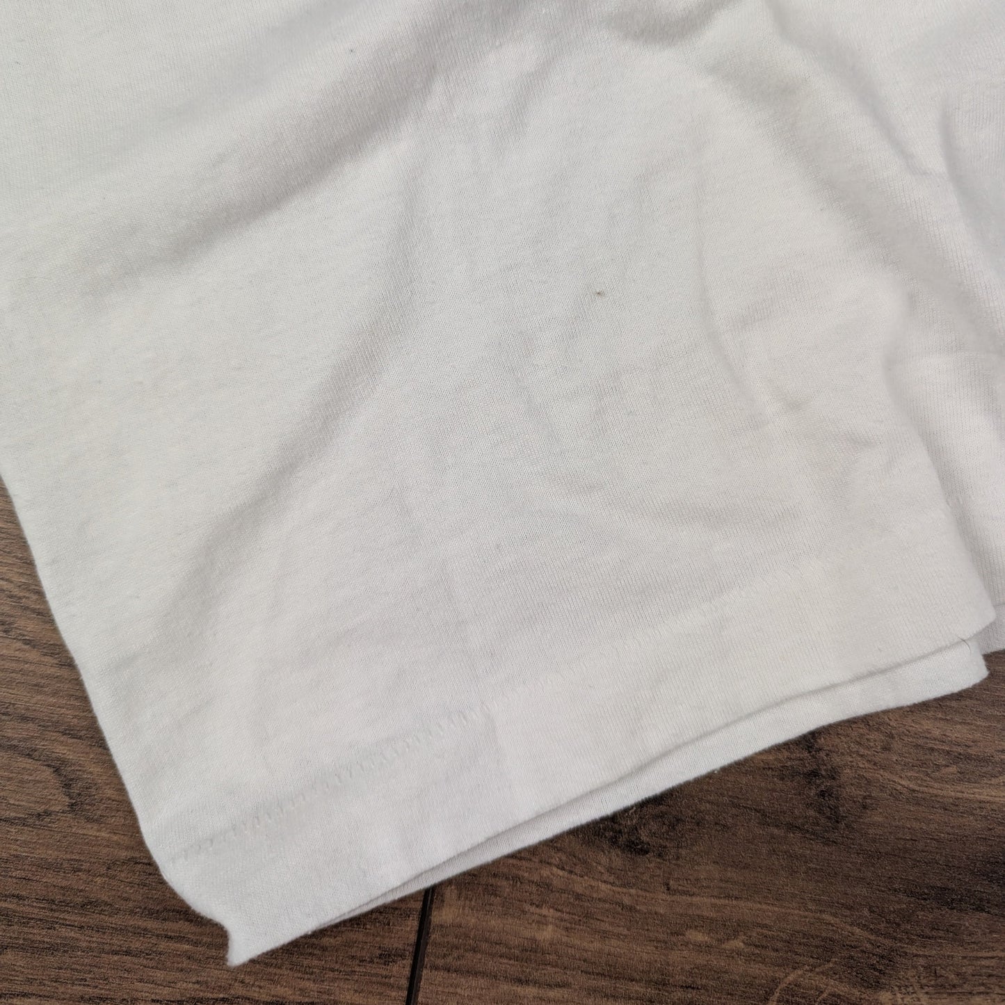 White Vintage '90s Single Stitch Screen Stars Running Graphic T-Shirt Size M