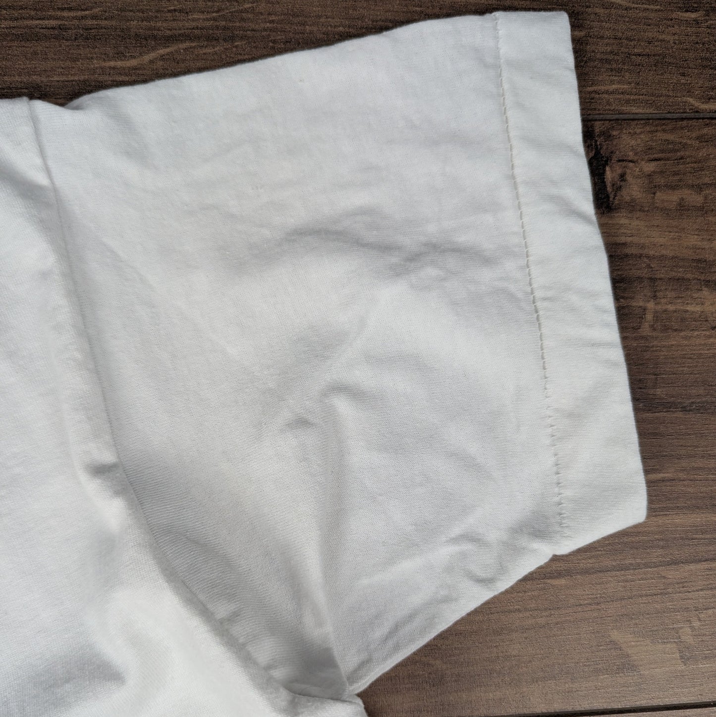 White Vintage '90s Single Stitch Screen Stars Running Graphic T-Shirt Size M