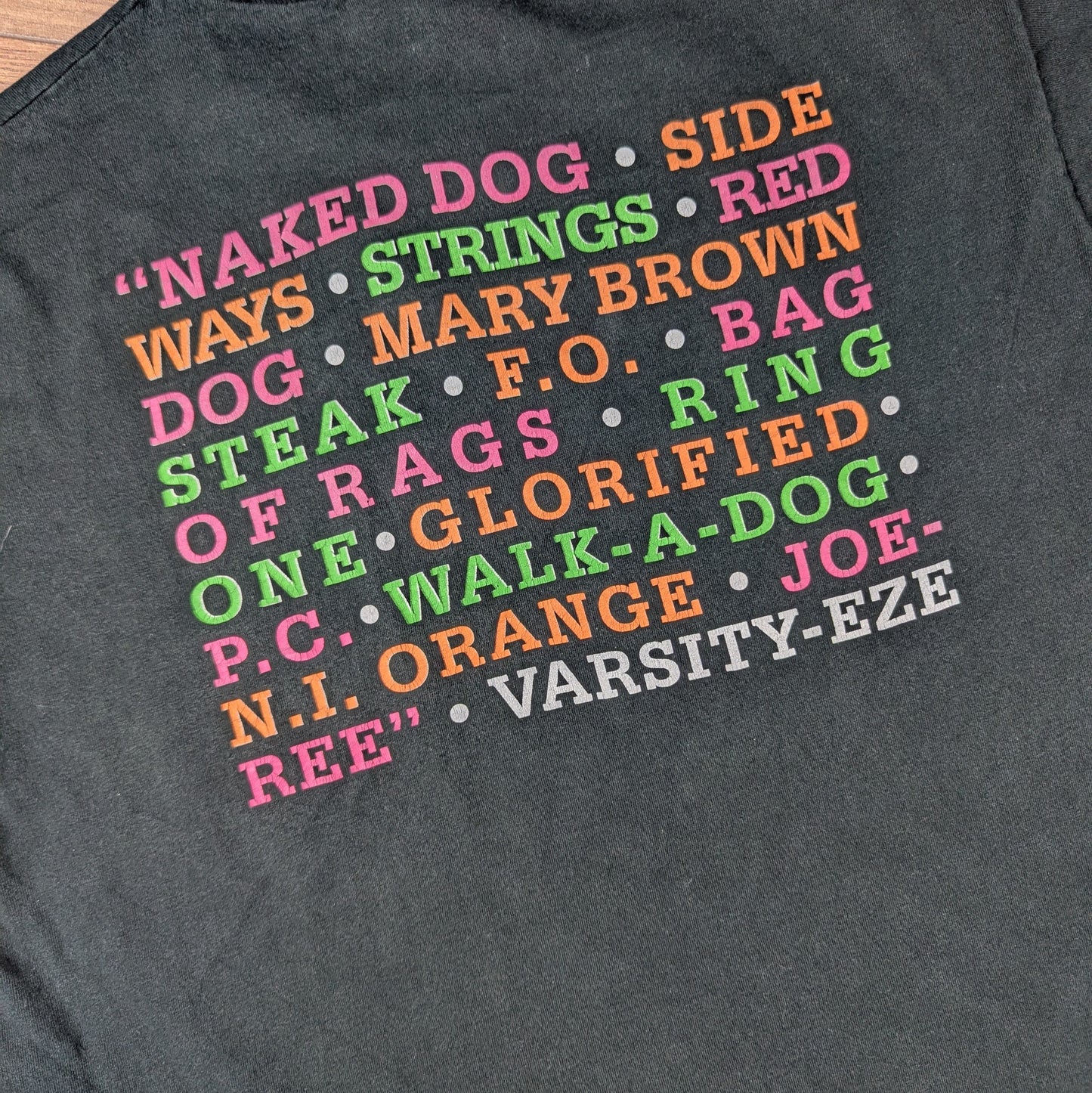 Vintage 90's Black Single Stitch The Varsity Graphic T-Shirt Size XXL