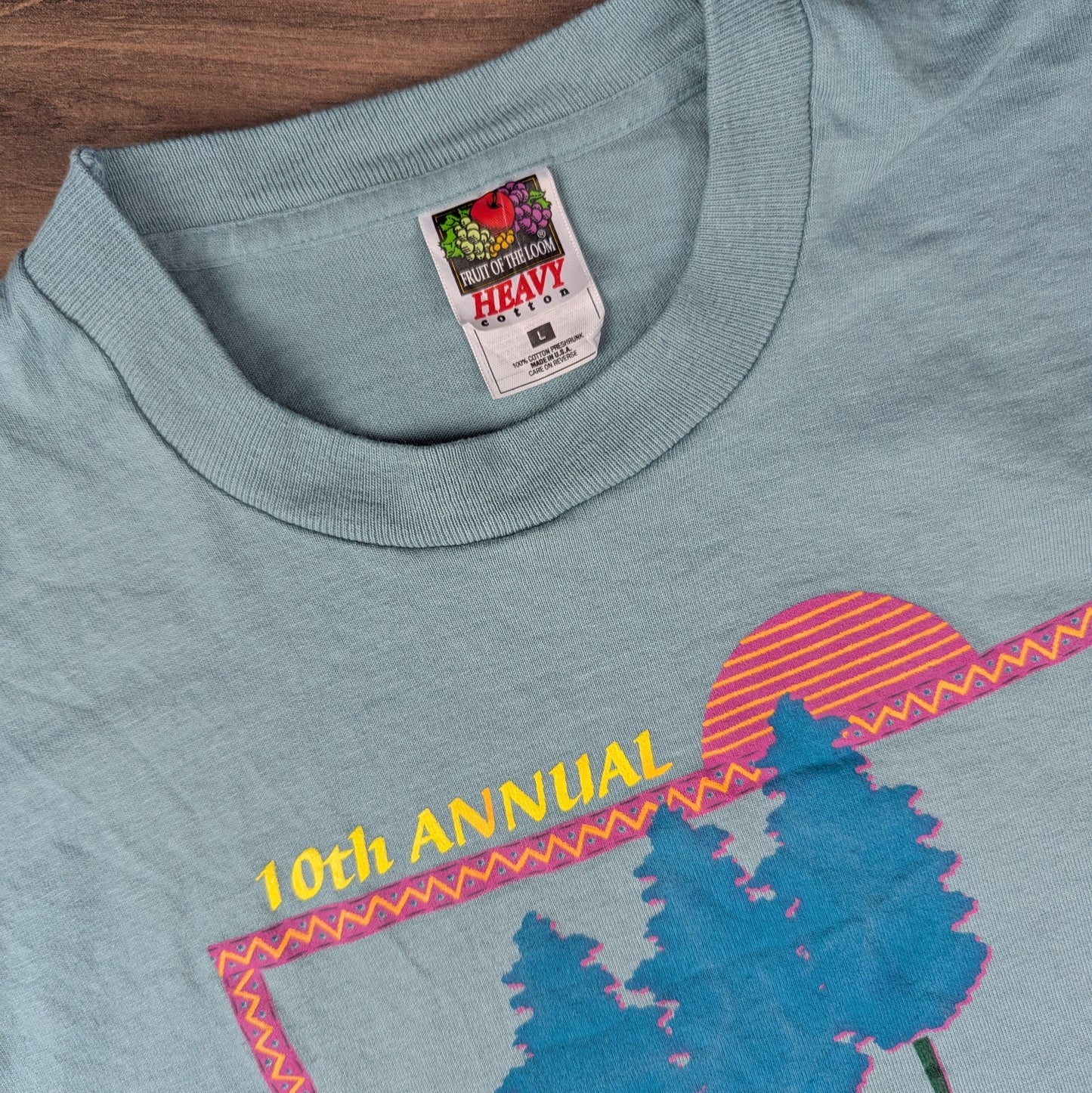 Vintage 90s Single Stitch Blue '96 Running T-shirt Size L