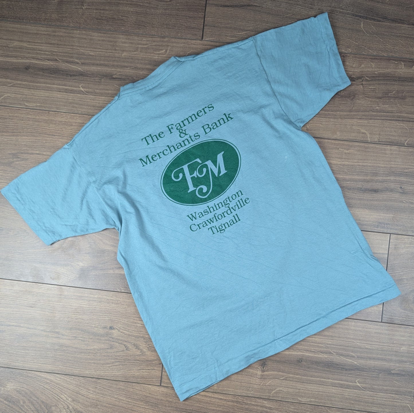 Vintage 90s Single Stitch Blue '96 Running T-shirt Size L