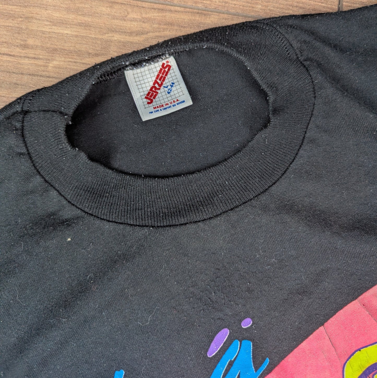 Vintage 80s Black Jerzees I'm a Can-do Creation Philippians 4:13 T-shirt Size L