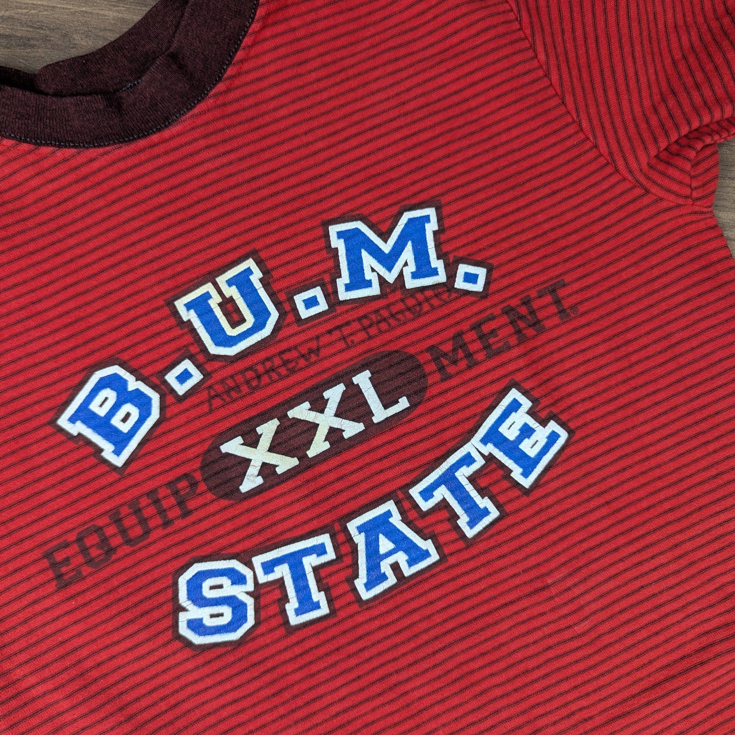 Vintage 90s Single Stitch Red Bum State B.U.M. Equipment T-shirt Size S