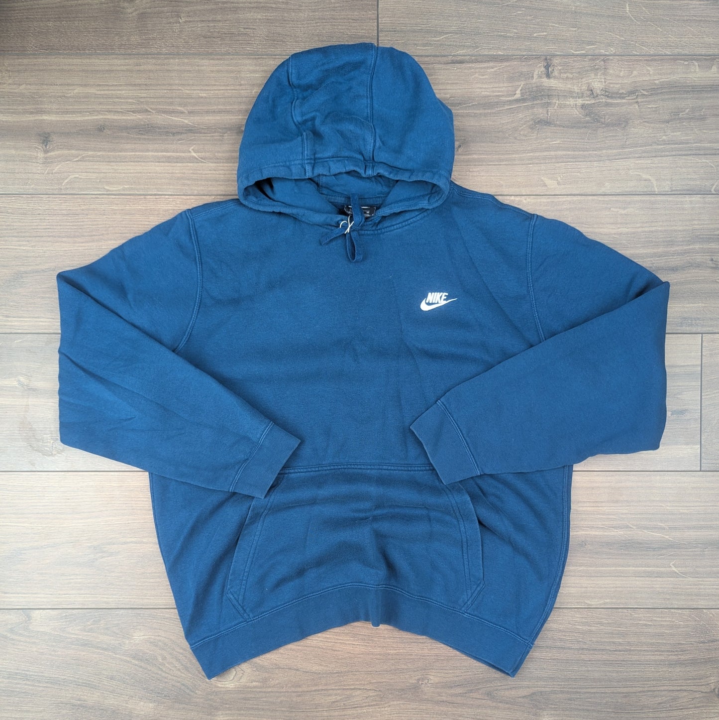 Vintage 00's y2k Teal Blue Turquoise Nike Swoosh Hoodie Men's XL