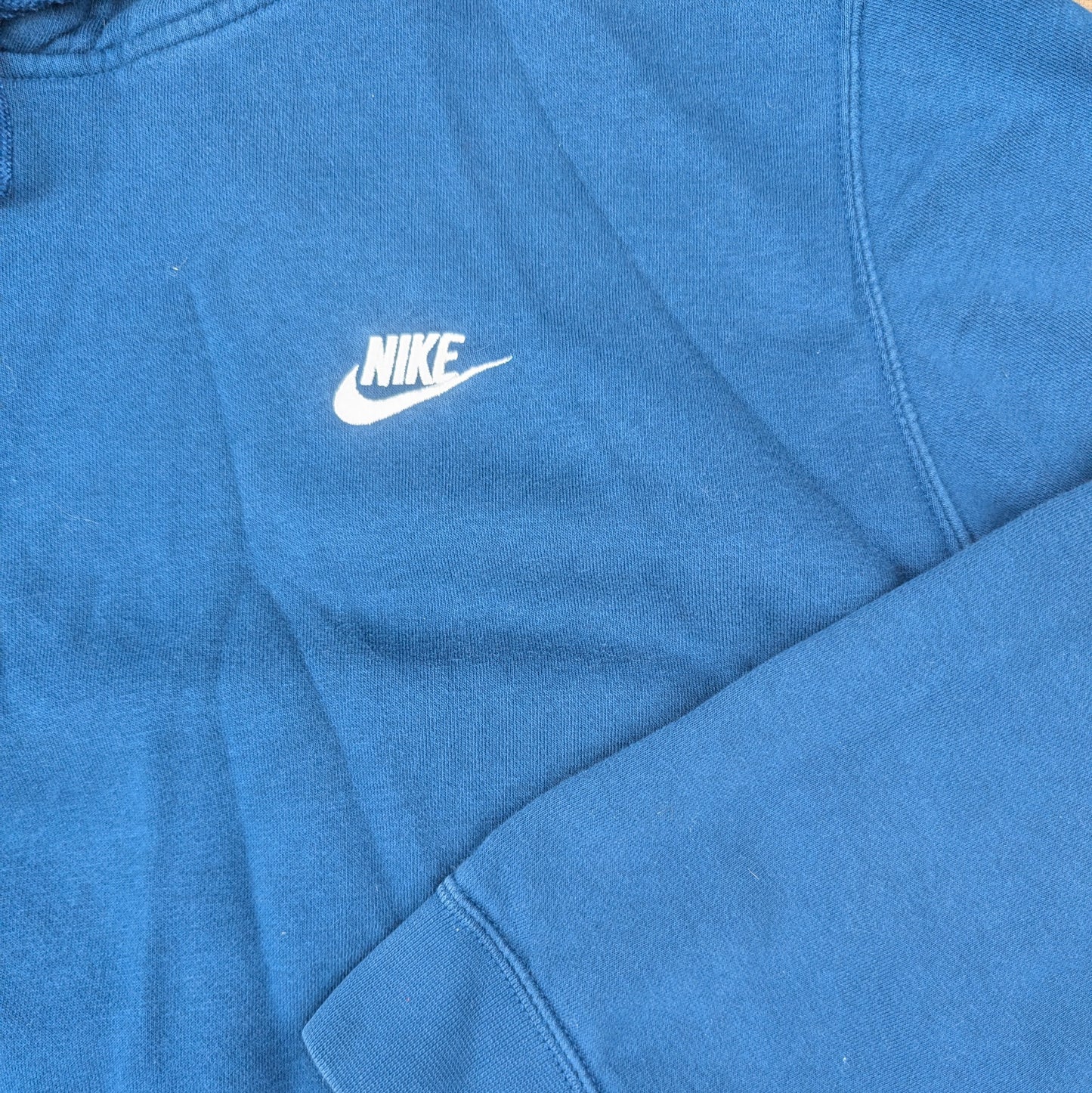 Vintage 00's y2k Teal Blue Turquoise Nike Swoosh Hoodie Men's XL