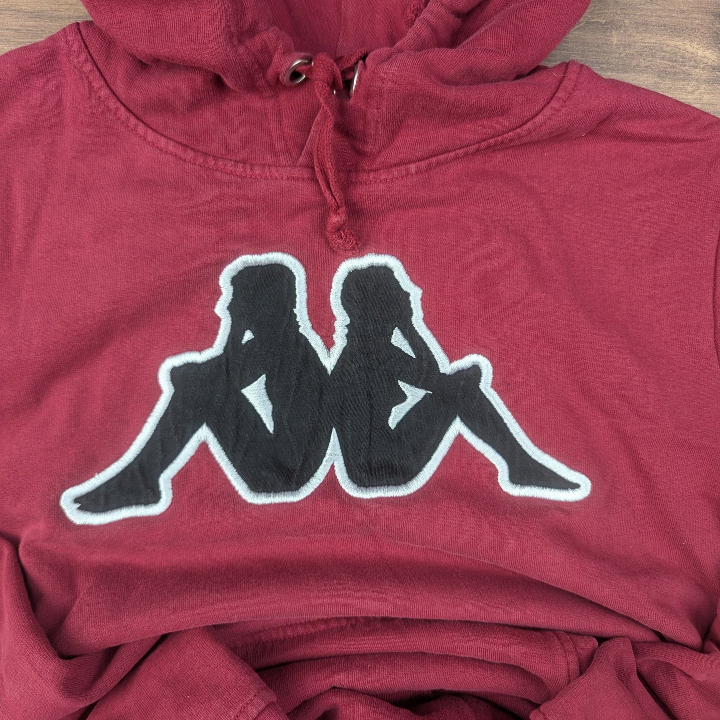 Vintage Burgundy Red Kappa Logo Hoodie Men's M