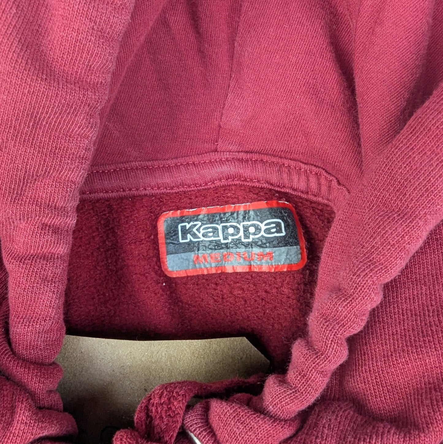 Vintage Burgundy Red Kappa Logo Hoodie Men's M