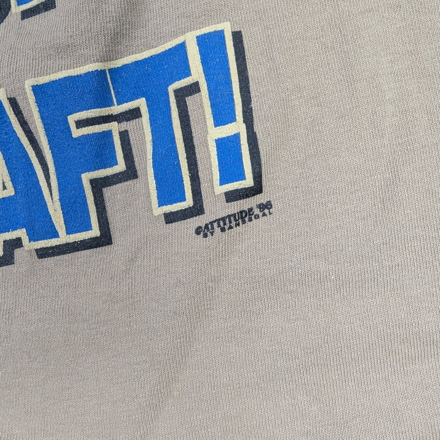 Vintage 90's Tan Anvil Single Stitch Upside Down Rafting Graphic T-shirt Size XL