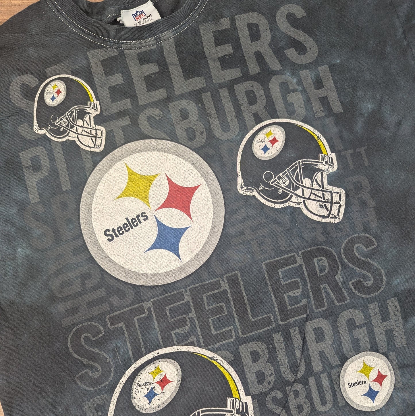 Black Tie-Dye Pittsburgh Steelers NFL T-Shirt Size XL