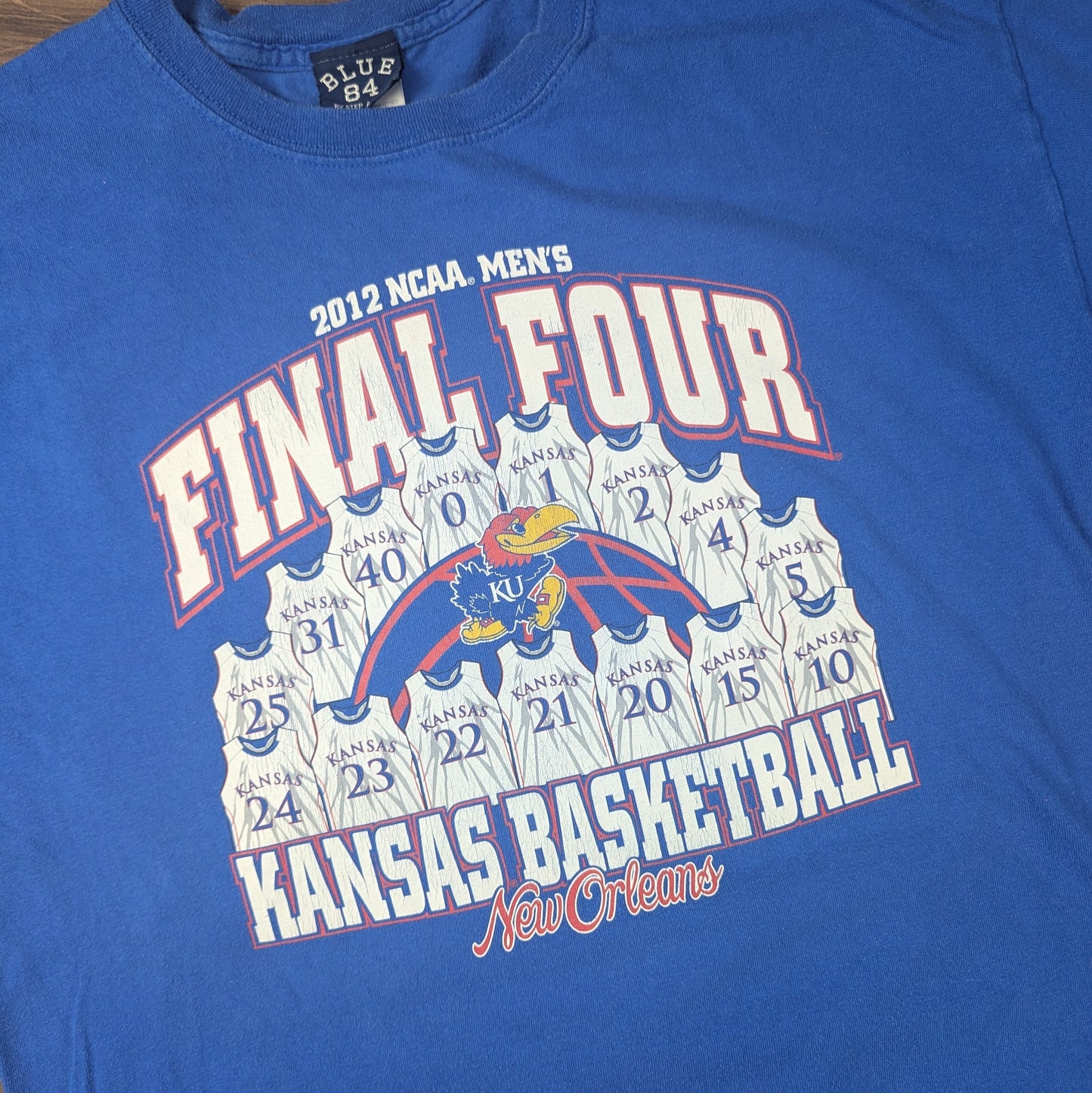 Blue 2012 NCAA Final Four Kansas Basketball New Orleans T-Shirt Size L