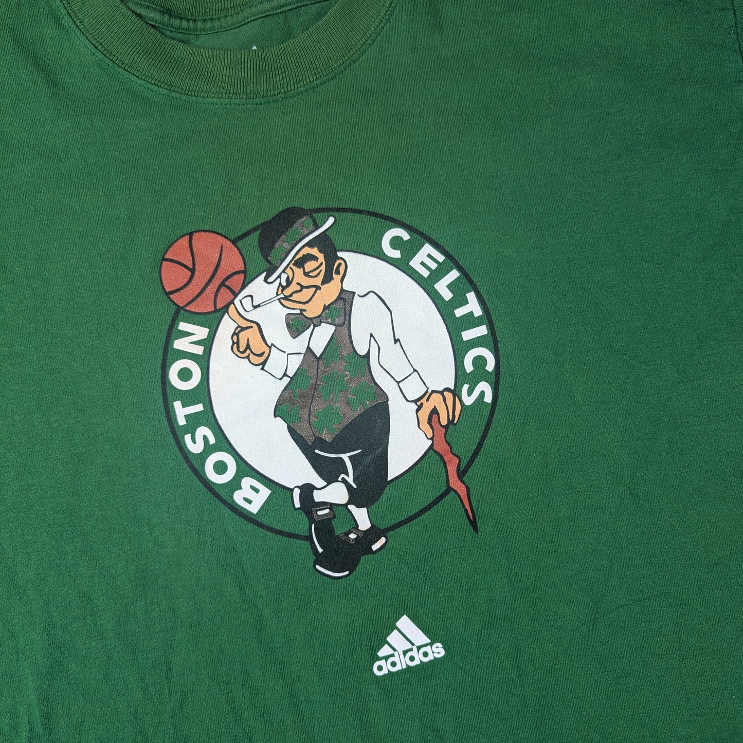 Vintage Green Adidas Boston Celtics Basketball T-Shirt Size XL