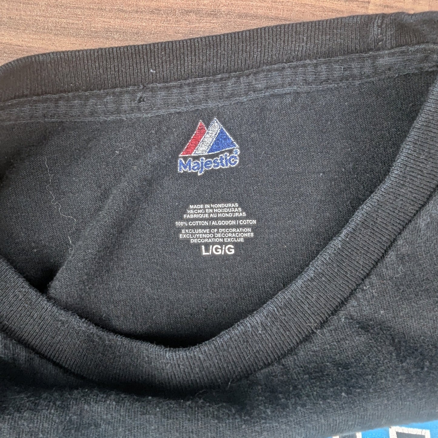 Black Majestic NHL San Jose Sharks Hockey Graphic T-Shirt Size L