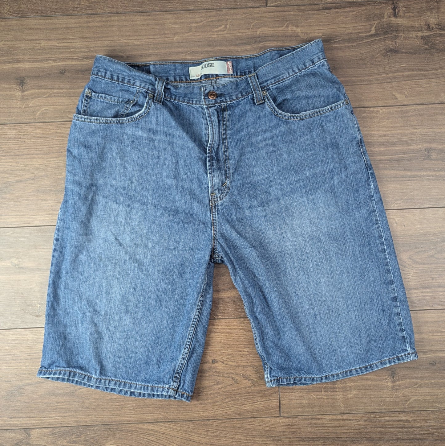 Blue Vintage Levi's 569 Loose Straight Denim Jorts Jean Shorts W36