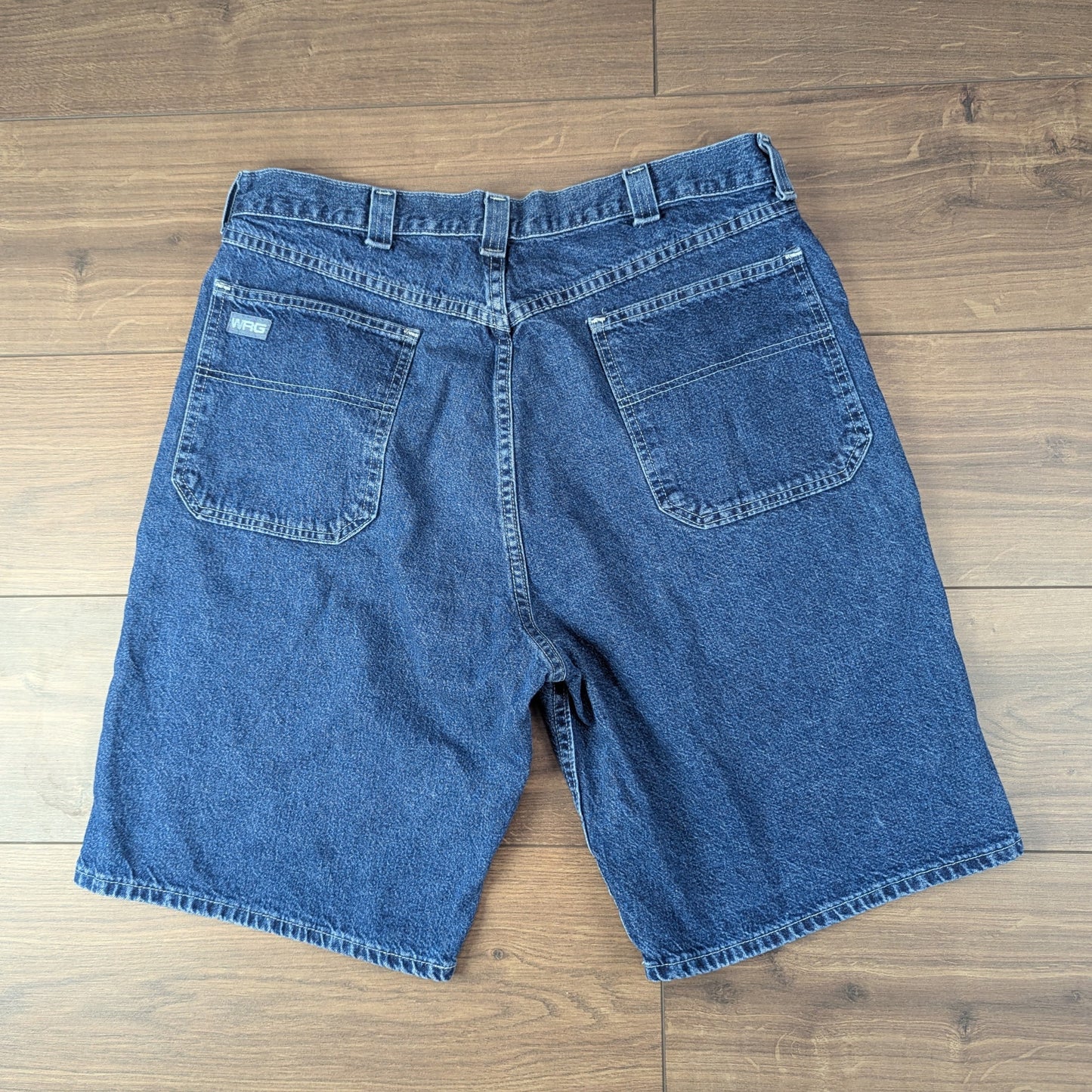 Blue Vintage Wrangler Cargo Carpenter Jorts Denim Jean Shorts W36