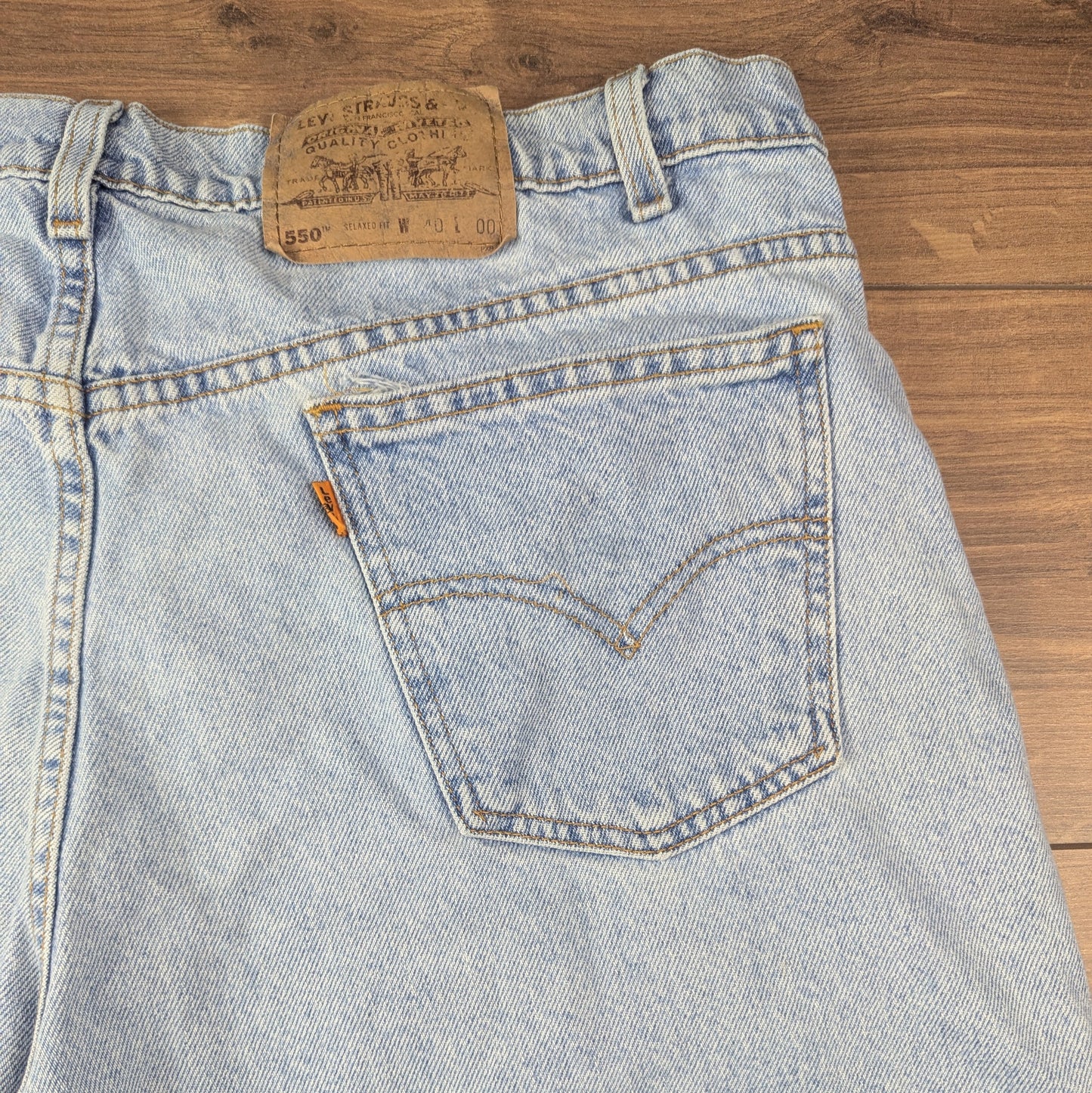 Blue Light Wash Vintage Levi's 550 Denim Jorts Jean Shorts Relaxed Fit W40