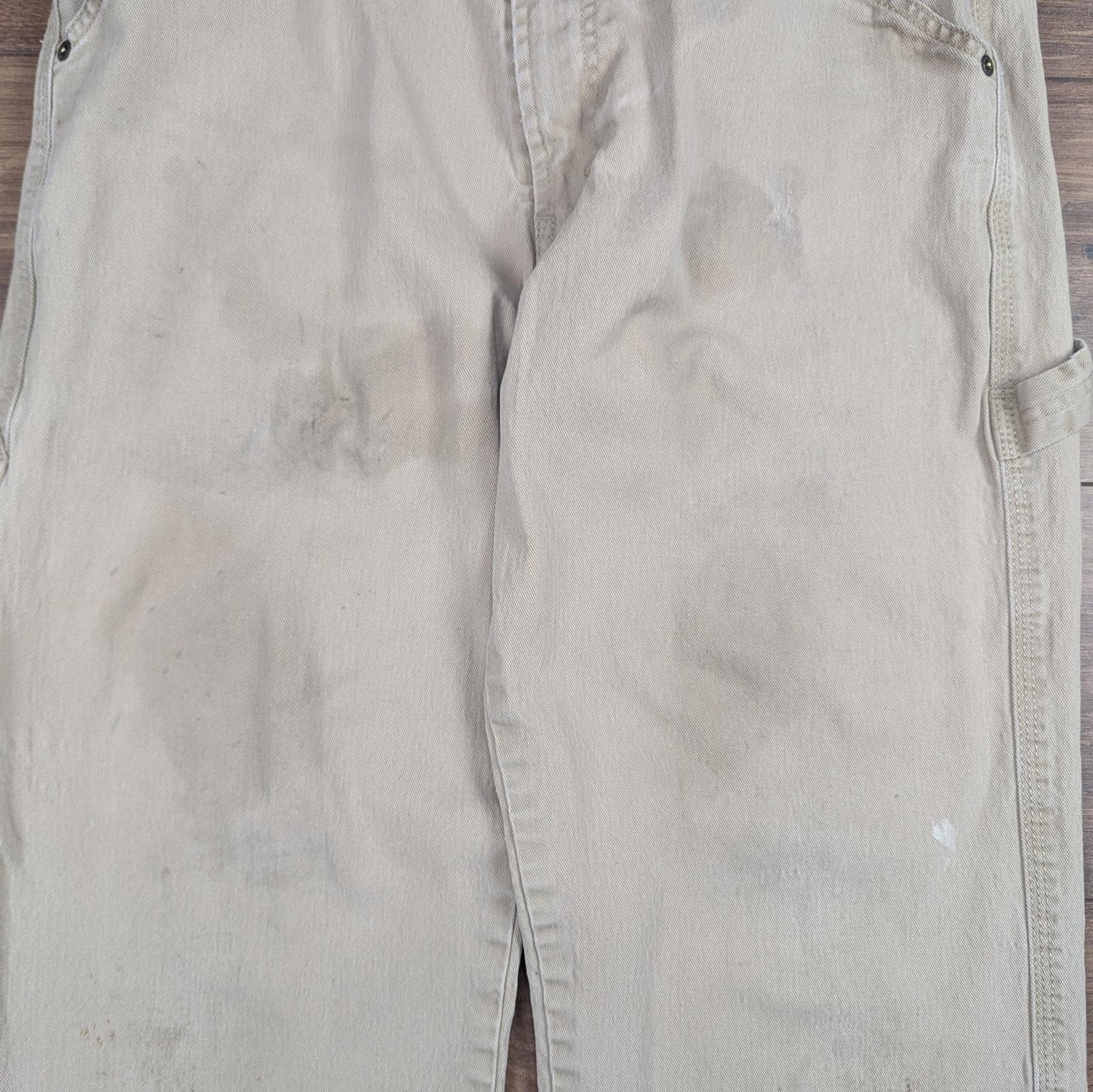 Beige Vintage Levi's Carpenter Jeans Baggy Cargo Skater Straight Leg W34 L30