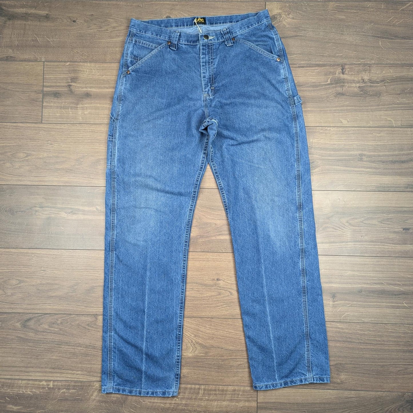 Blue Vintage Lee Loose Fit Jeans Carpenter Hip-Hop Skater Straight Leg W33 L34