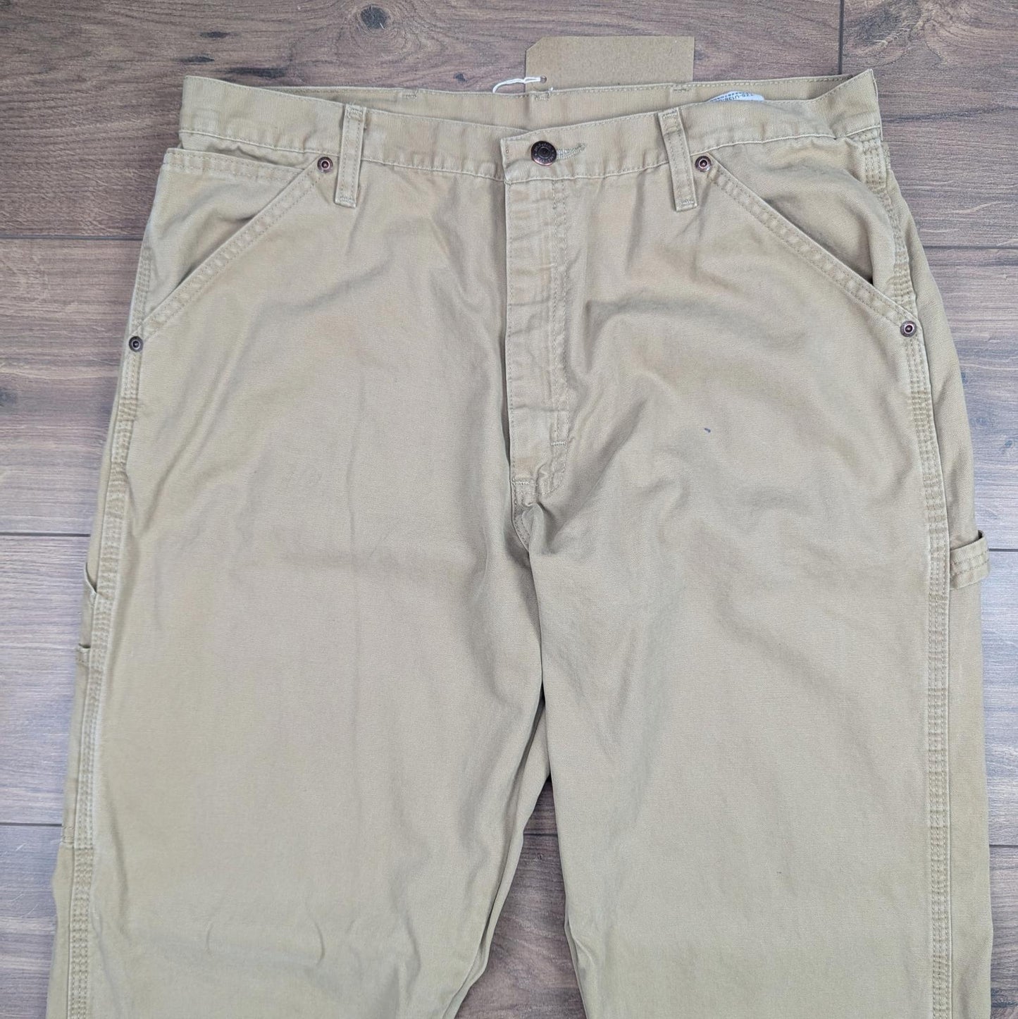 Tan Vintage Wrangler Carpenter Jeans Trousers Cargo Straight Leg W36 L34