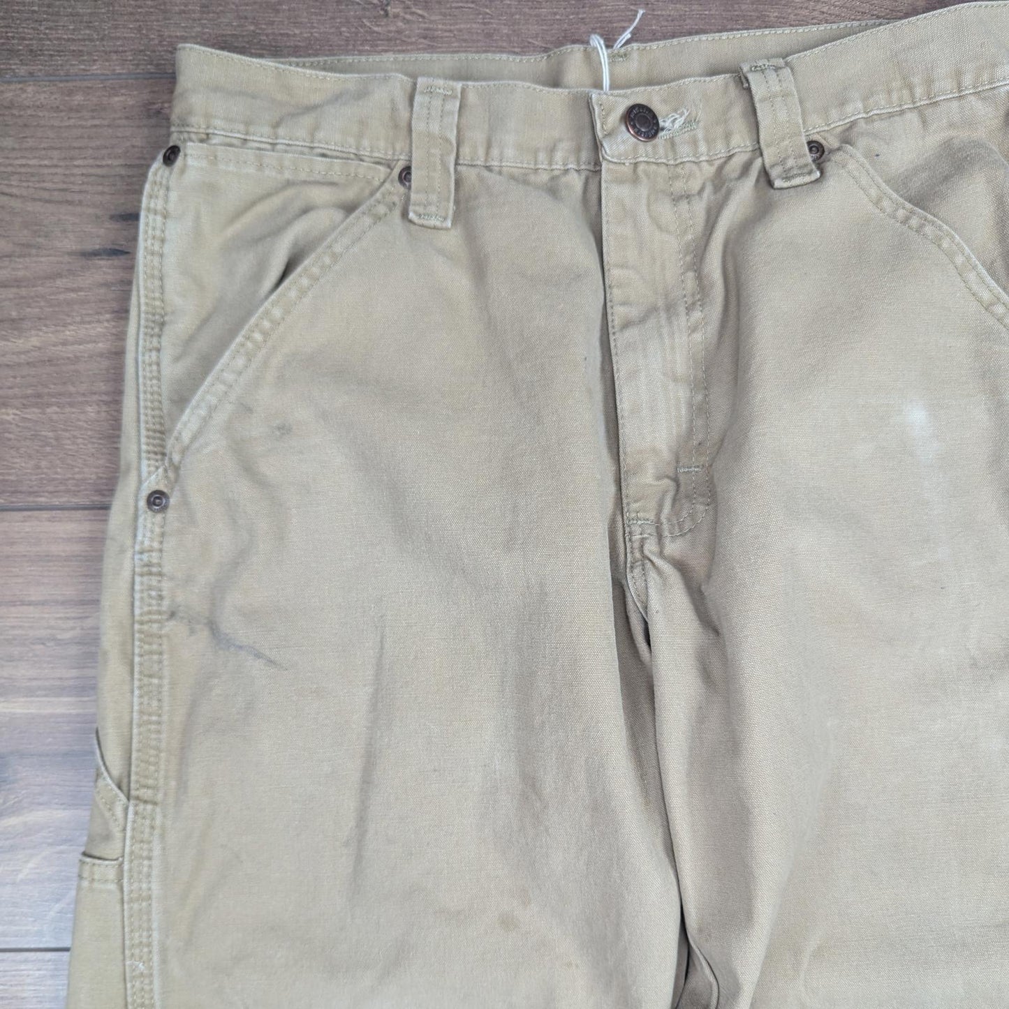 Tan Vintage Wrangler Carpenter Jeans Trousers Cargo Straight Leg W30 L29