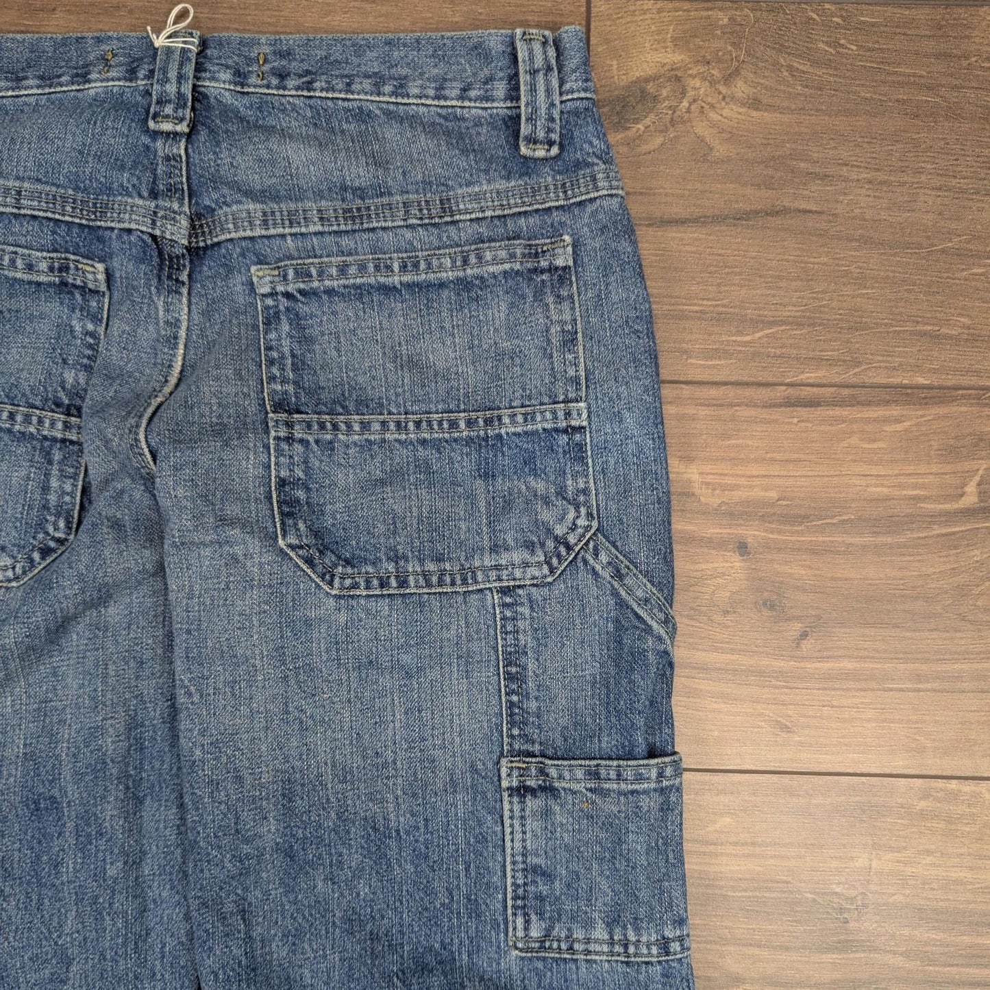 Blue Vintage Lee Dungaree Carpenter Jeans Baggy Skater Straight Leg W30 L30