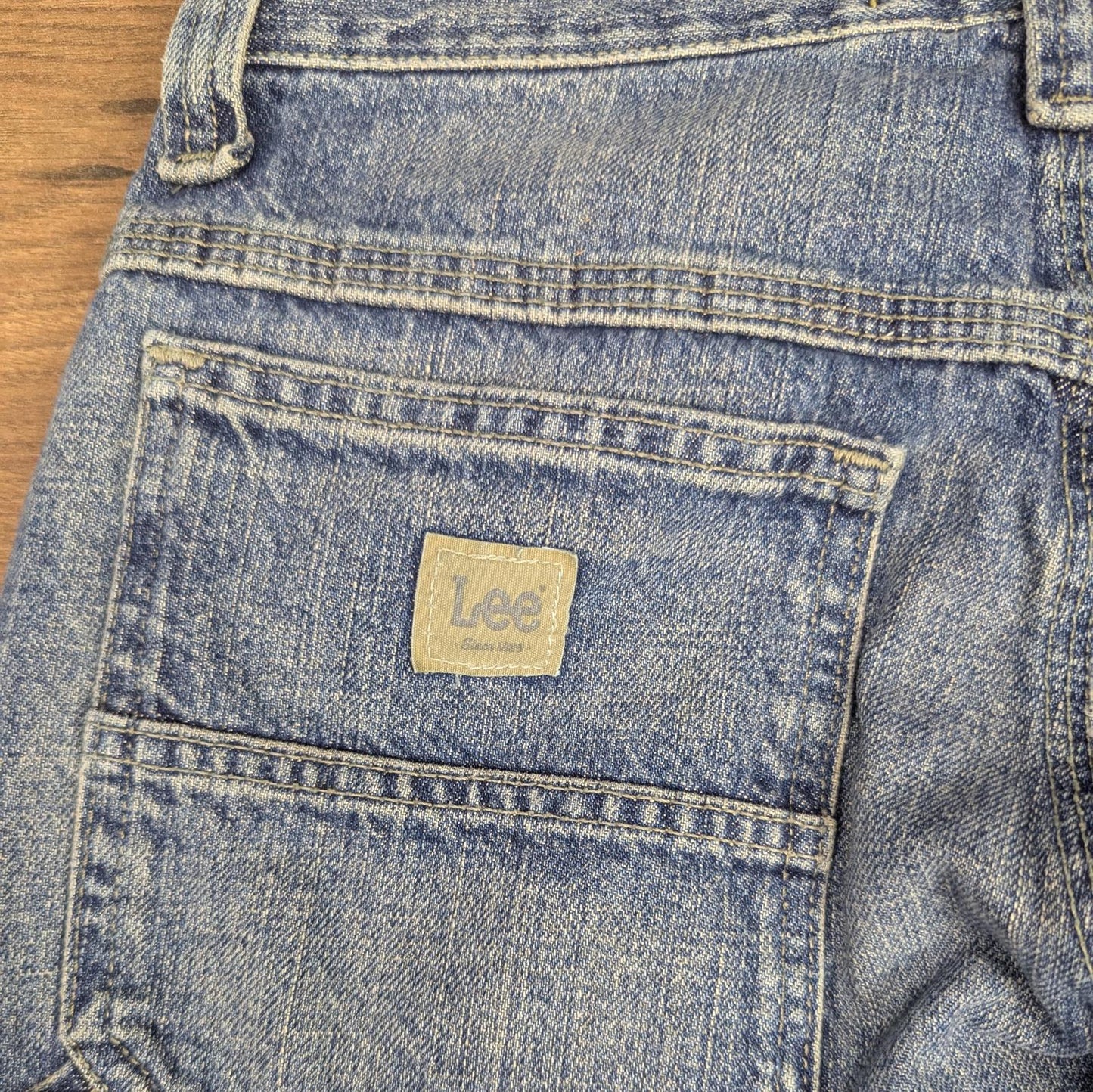 Blue Vintage Lee Dungaree Carpenter Jeans Baggy Skater Straight Leg W30 L30