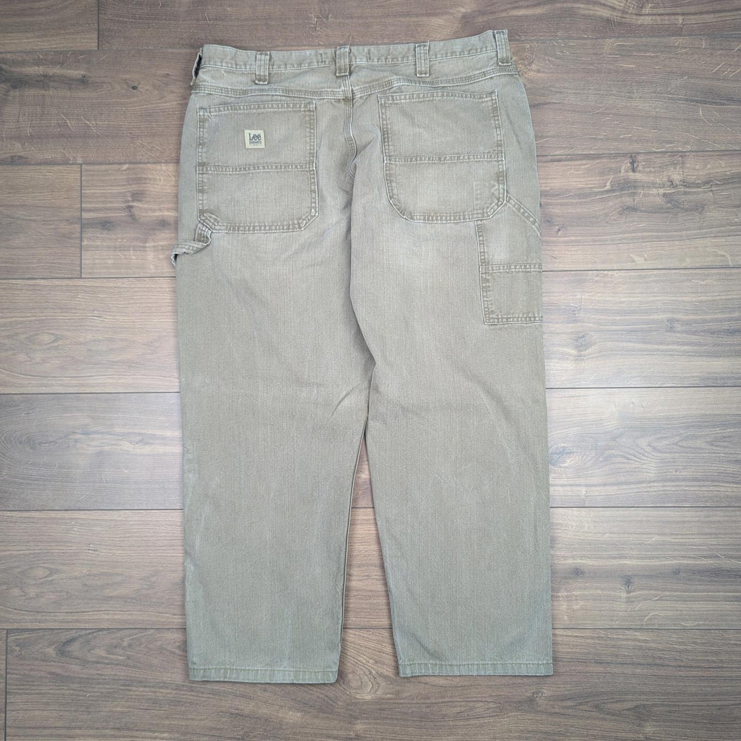 Brown Vintage Lee Dungarees Carpenter Jeans Baggy Skater Straight Leg W42 L30