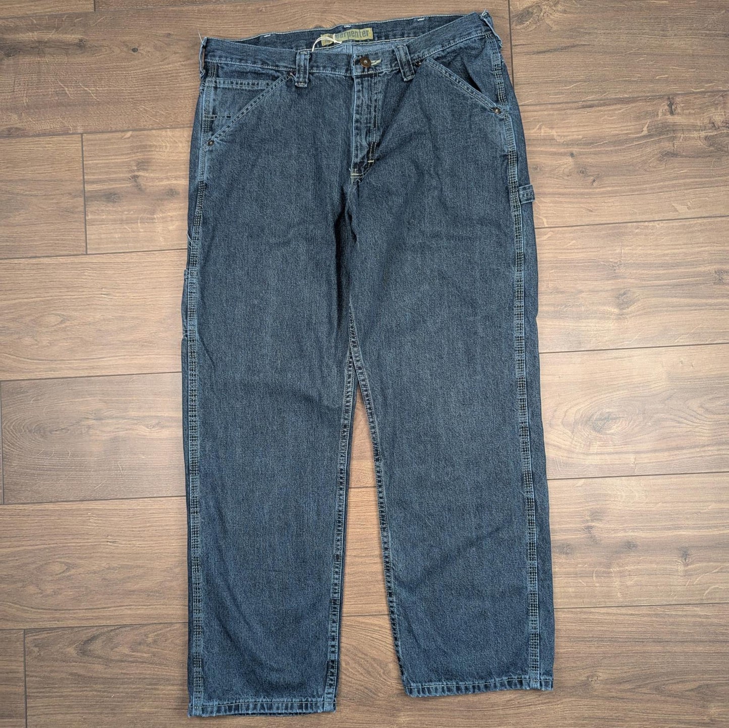 Blue Vintage Lee Dungarees Jeans Baggy Carpenter Skater Straight Leg W36 L30