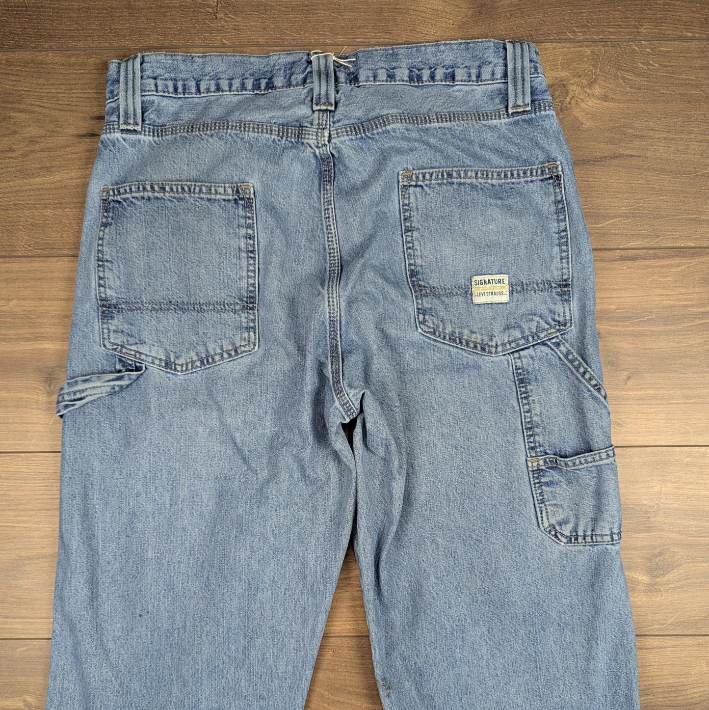Blue Levi's Carpenter Jeans Baggy Cargo Hip-Hop Skater Straight Leg W34 L34