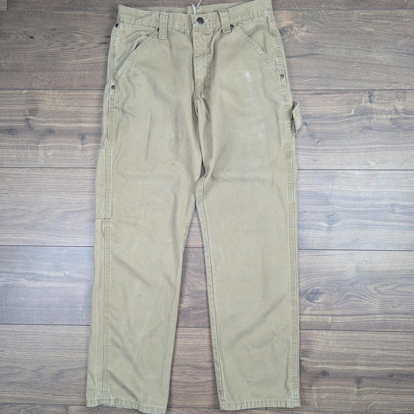 Tan Vintage Wrangler Carpenter Jeans Trousers Cargo Straight Leg W30 L29