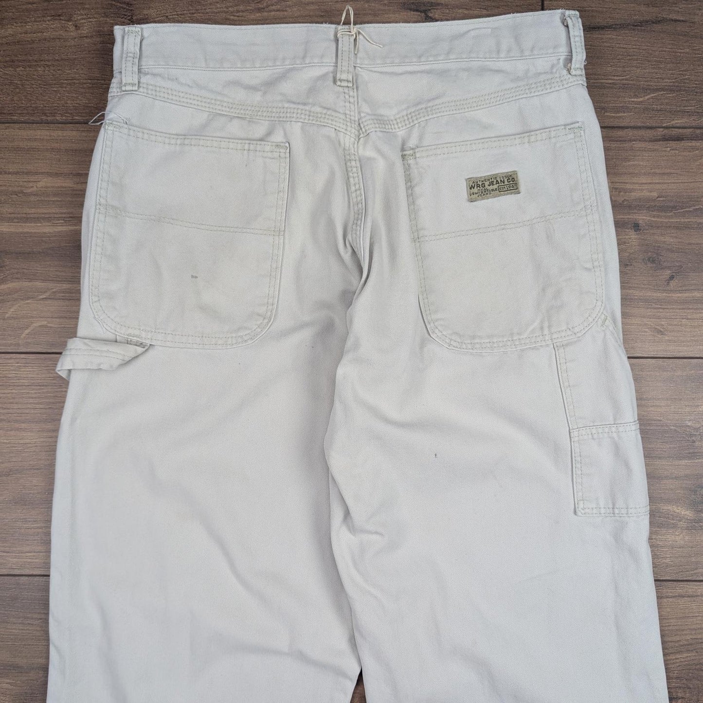 Vintage Beige Carpenter Pants Jeans Baggy Cargo Straight Leg W30 L28