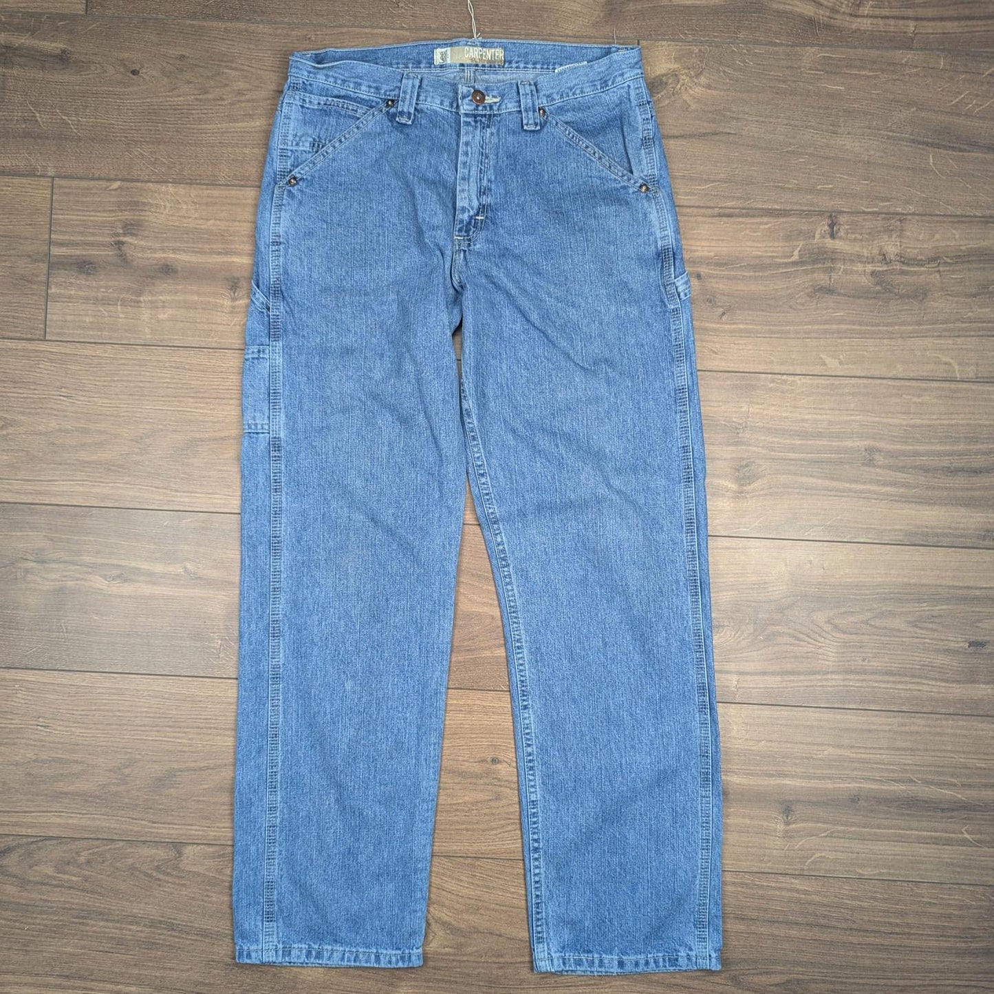 Blue Vintage Lee Dungarees Carpenter Jeans Baggy Skater Straight Leg W32 L32