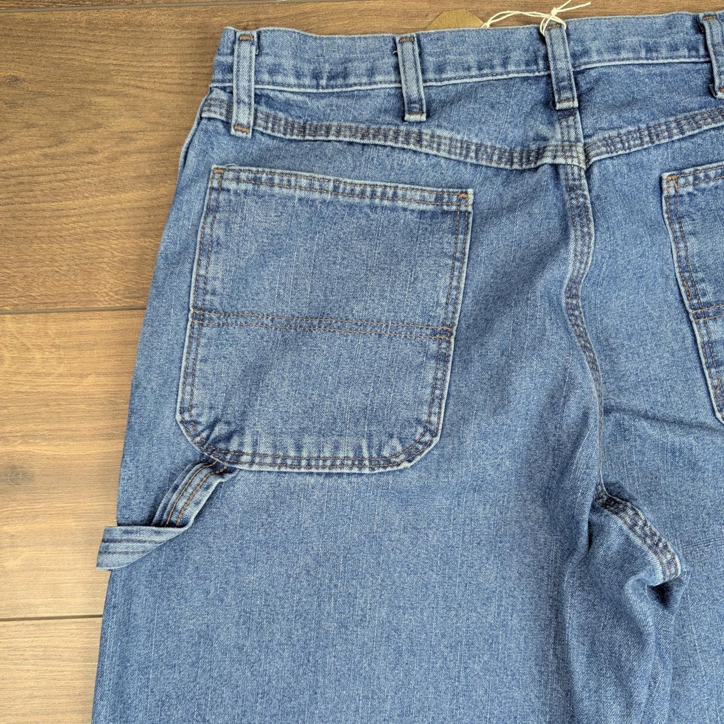 Blue Vintage Wrangler Carpenter Jeans Baggy Hip-Hop Skater Straight Leg W34 L32