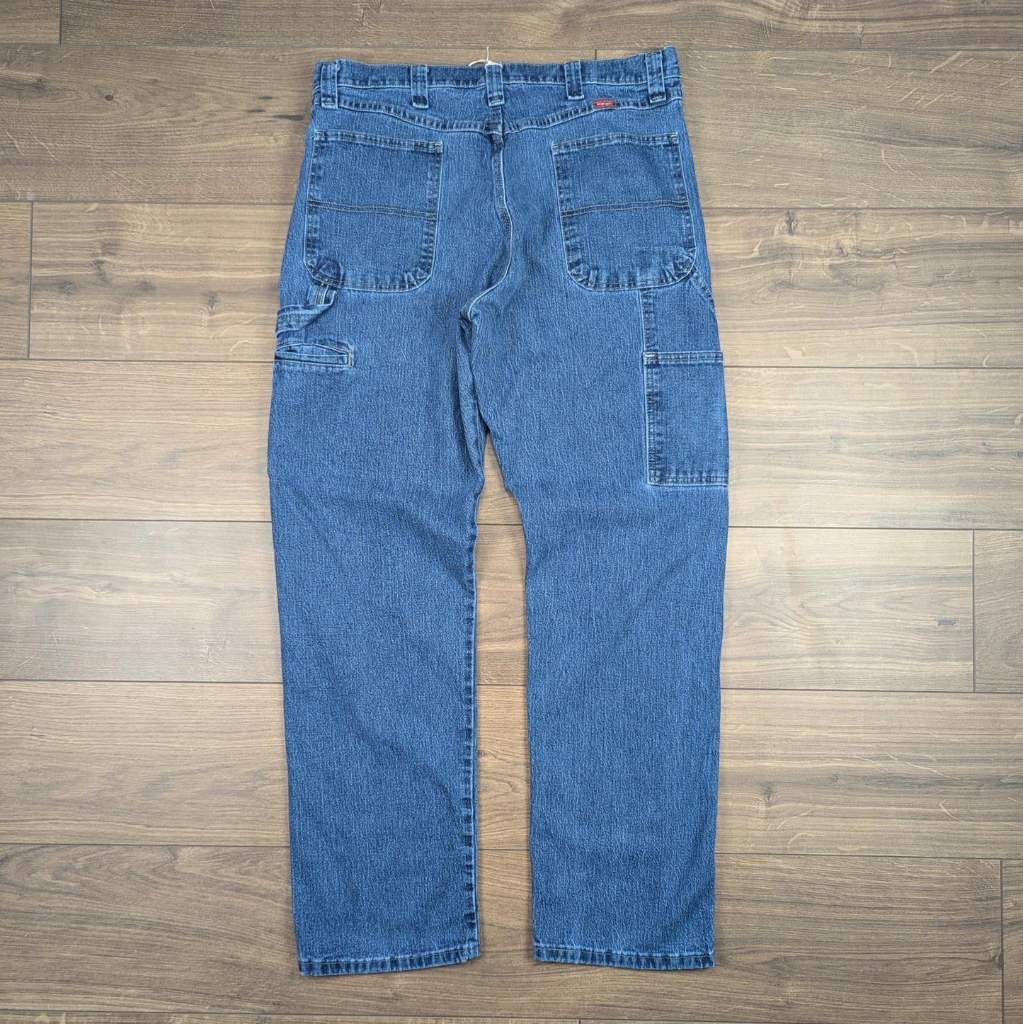 Blue Vintage Wrangler Carpenter Jeans Baggy Cargo Skater Straight Leg W36 L32