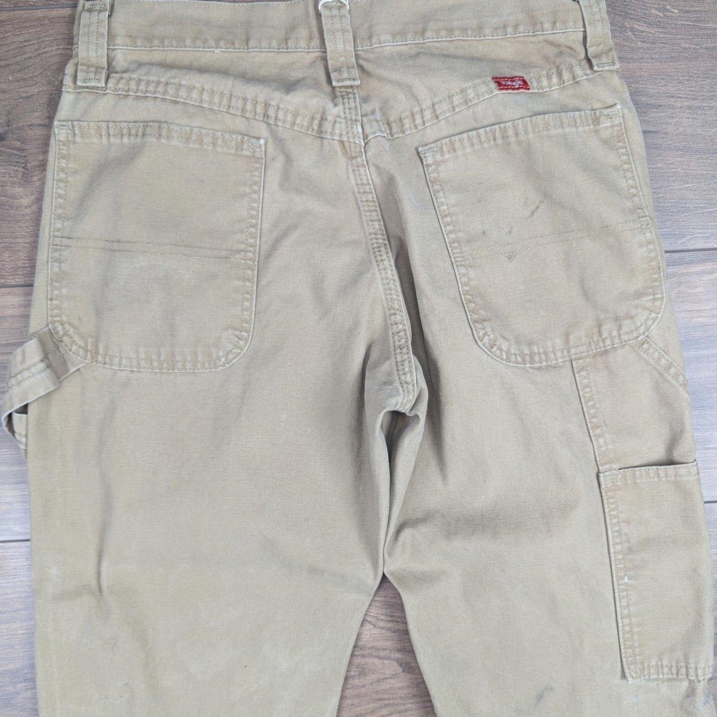 Tan Vintage Wrangler Carpenter Jeans Trousers Cargo Straight Leg W30 L29