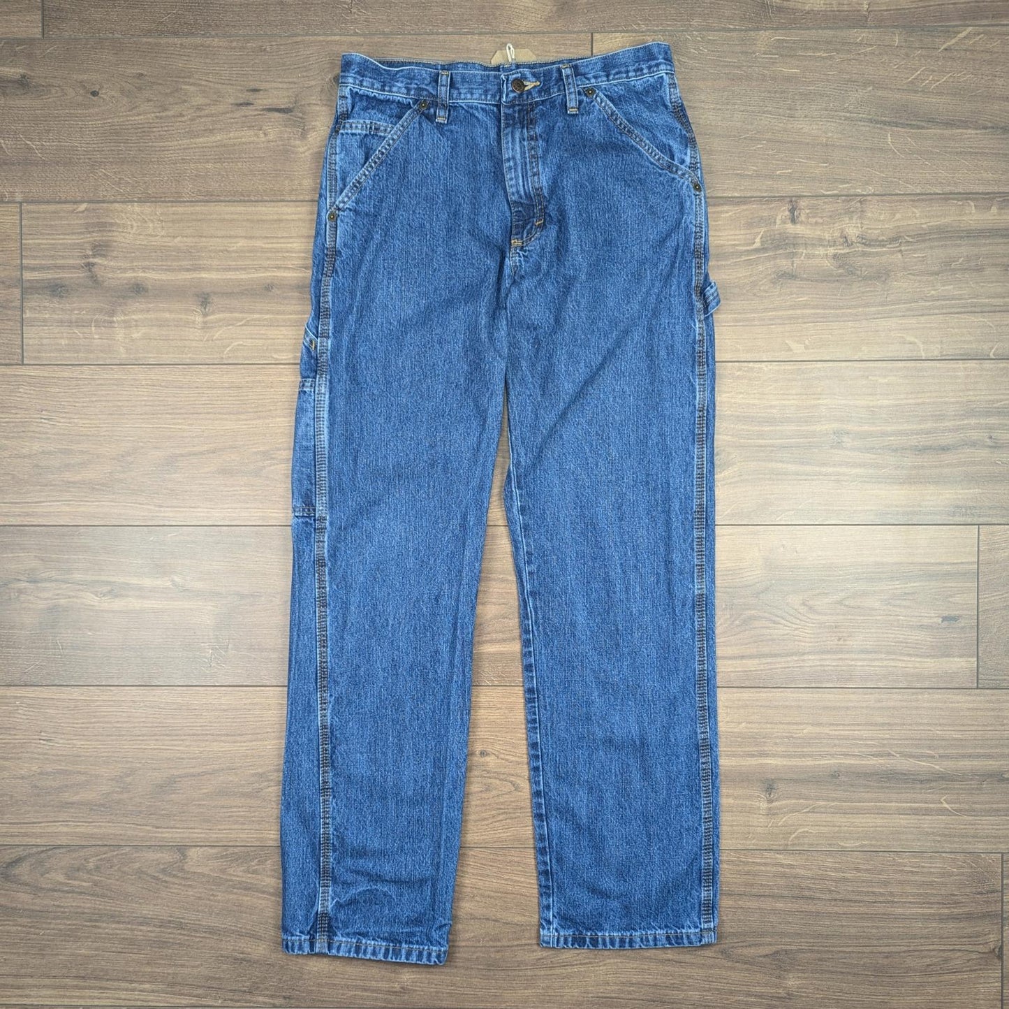 Blue Wrangler Vintage Carpenter Jeans Baggy Cargo Straight Leg W31 L32