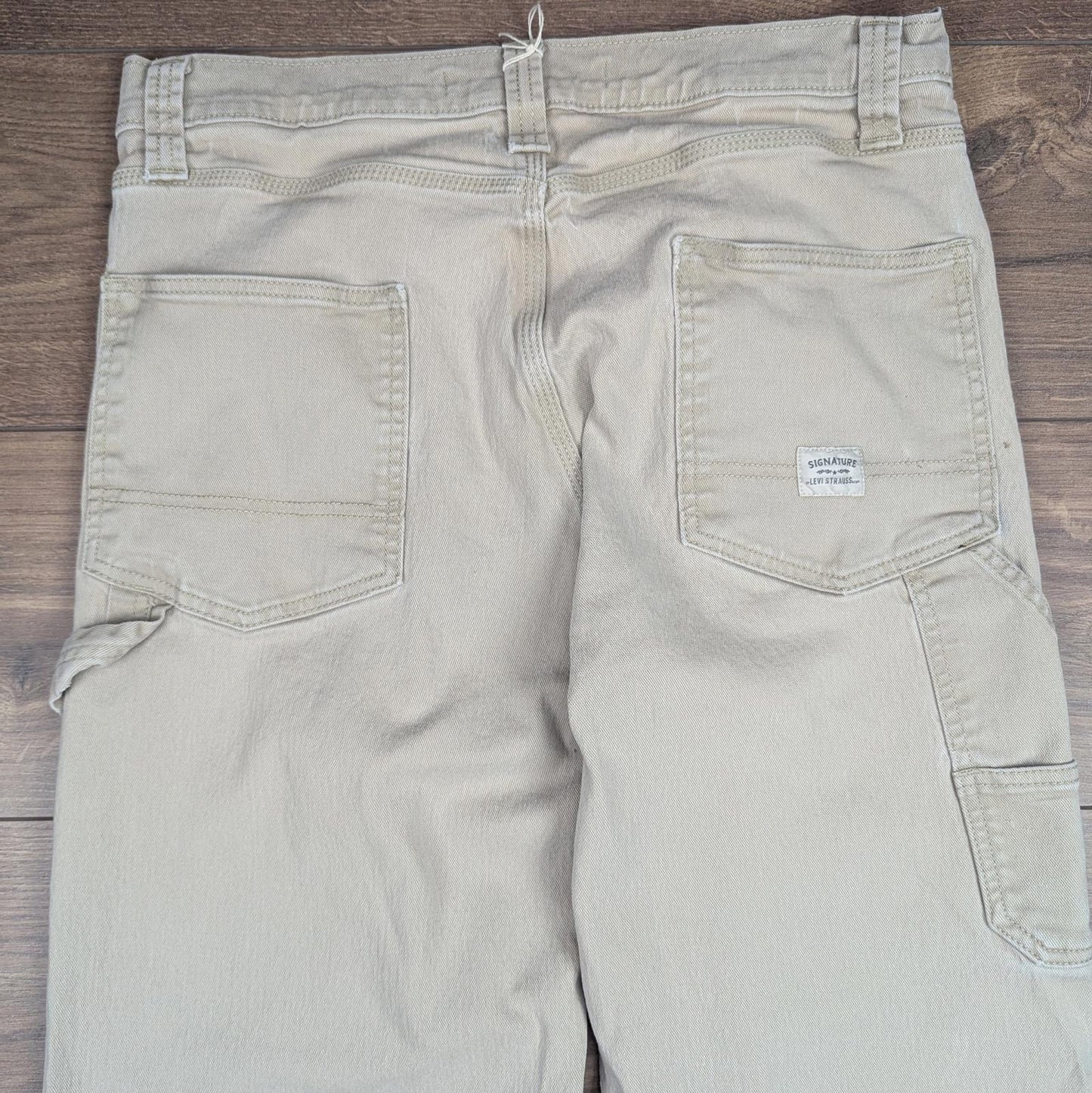 Beige Vintage Levi's Carpenter Jeans Baggy Cargo Skater Straight Leg W34 L30