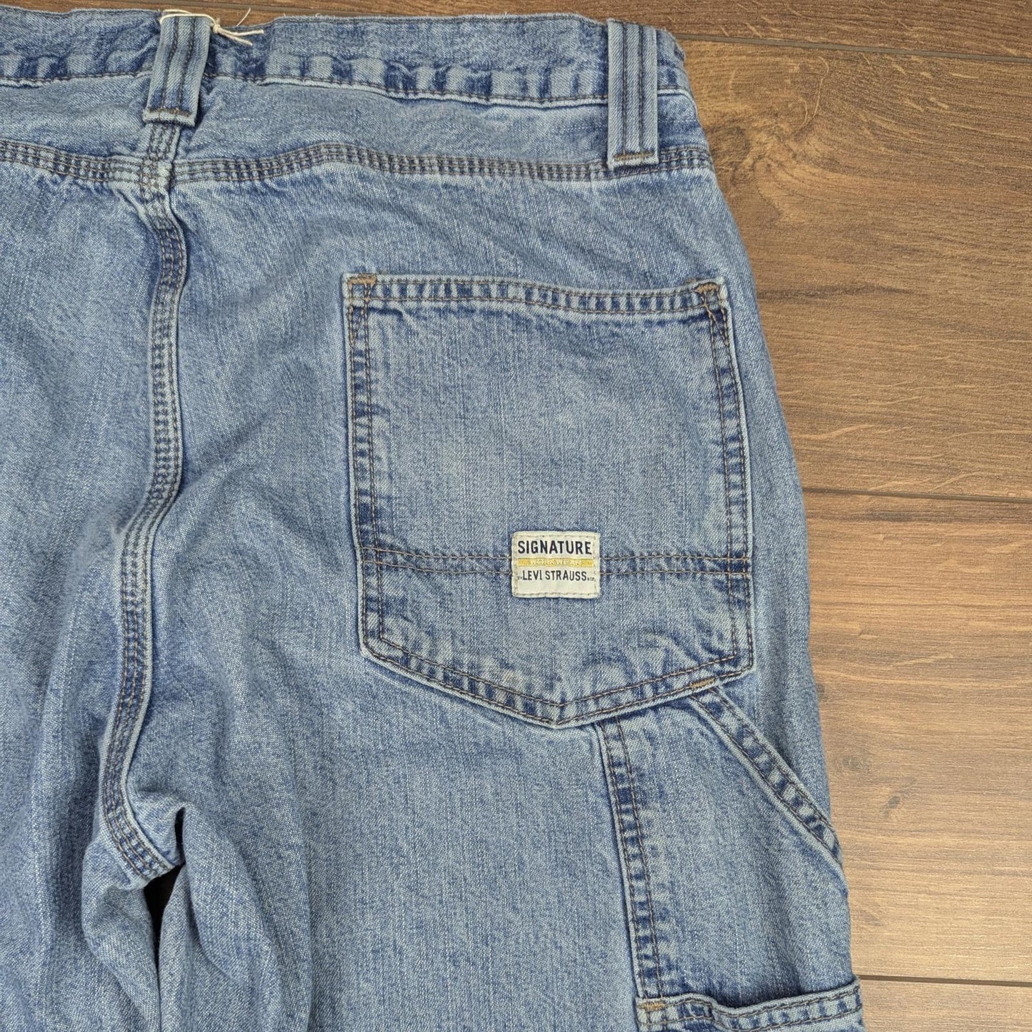 Blue Levi's Carpenter Jeans Baggy Cargo Hip-Hop Skater Straight Leg W34 L34