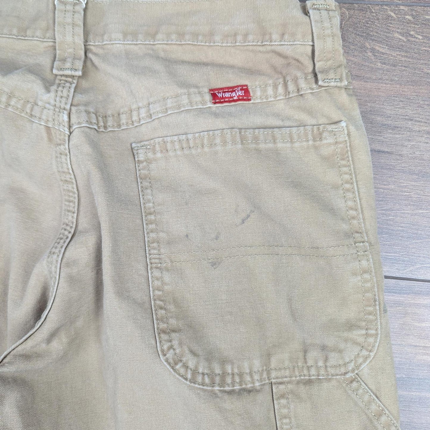 Tan Vintage Wrangler Carpenter Jeans Trousers Cargo Straight Leg W30 L29