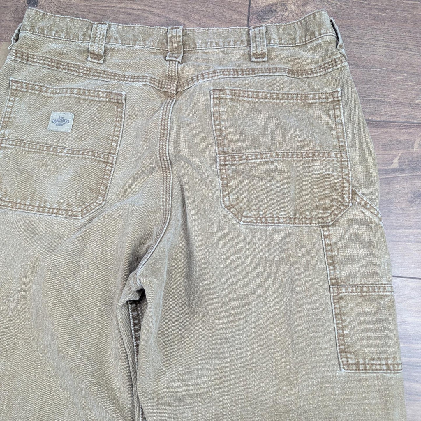 Tan 90's Vintage Lee Dungarees Carpenter Jeans Cargo Straight Leg W34 L31
