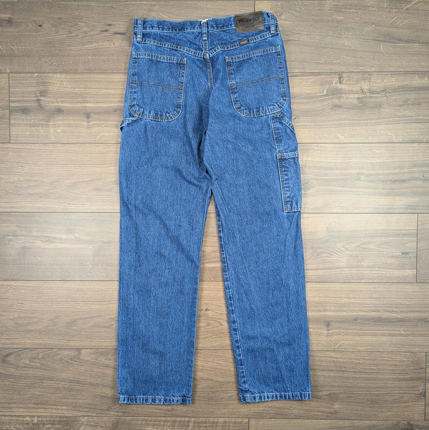 Blue Wrangler Vintage Carpenter Jeans Baggy Cargo Straight Leg W31 L32