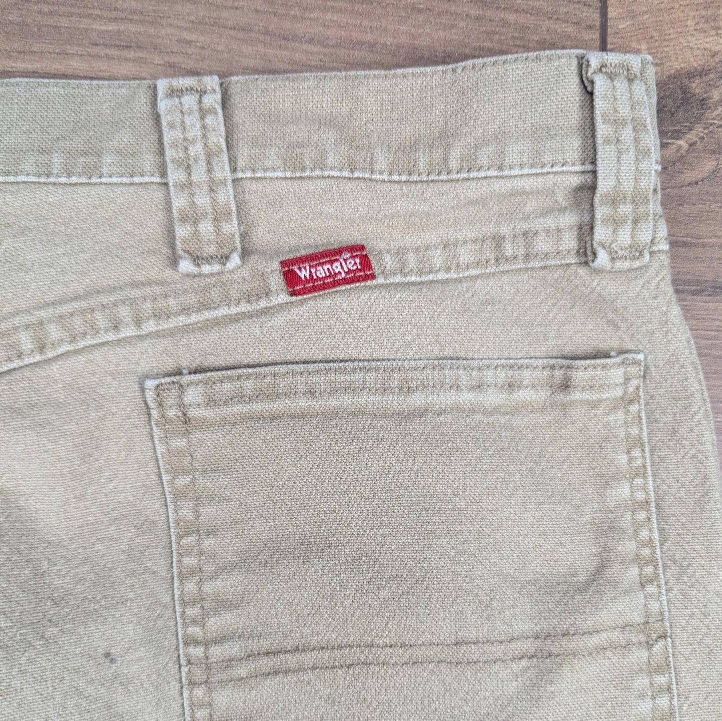 Tan Vintage Wrangler Carpenter Cargo Pants Jeans Baggy Straight Leg W36 L30