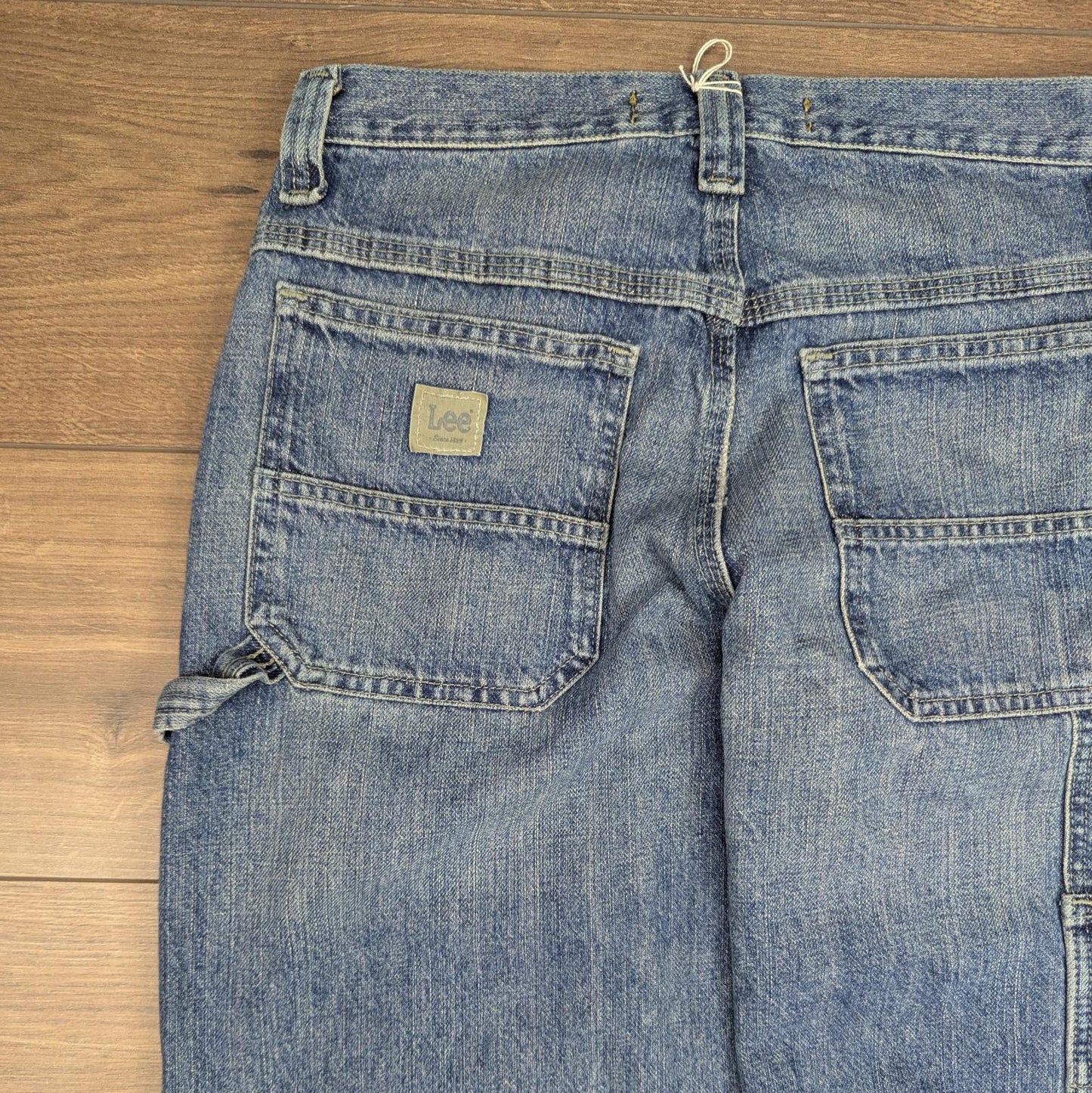 Blue Vintage Lee Dungaree Carpenter Jeans Baggy Skater Straight Leg W30 L30