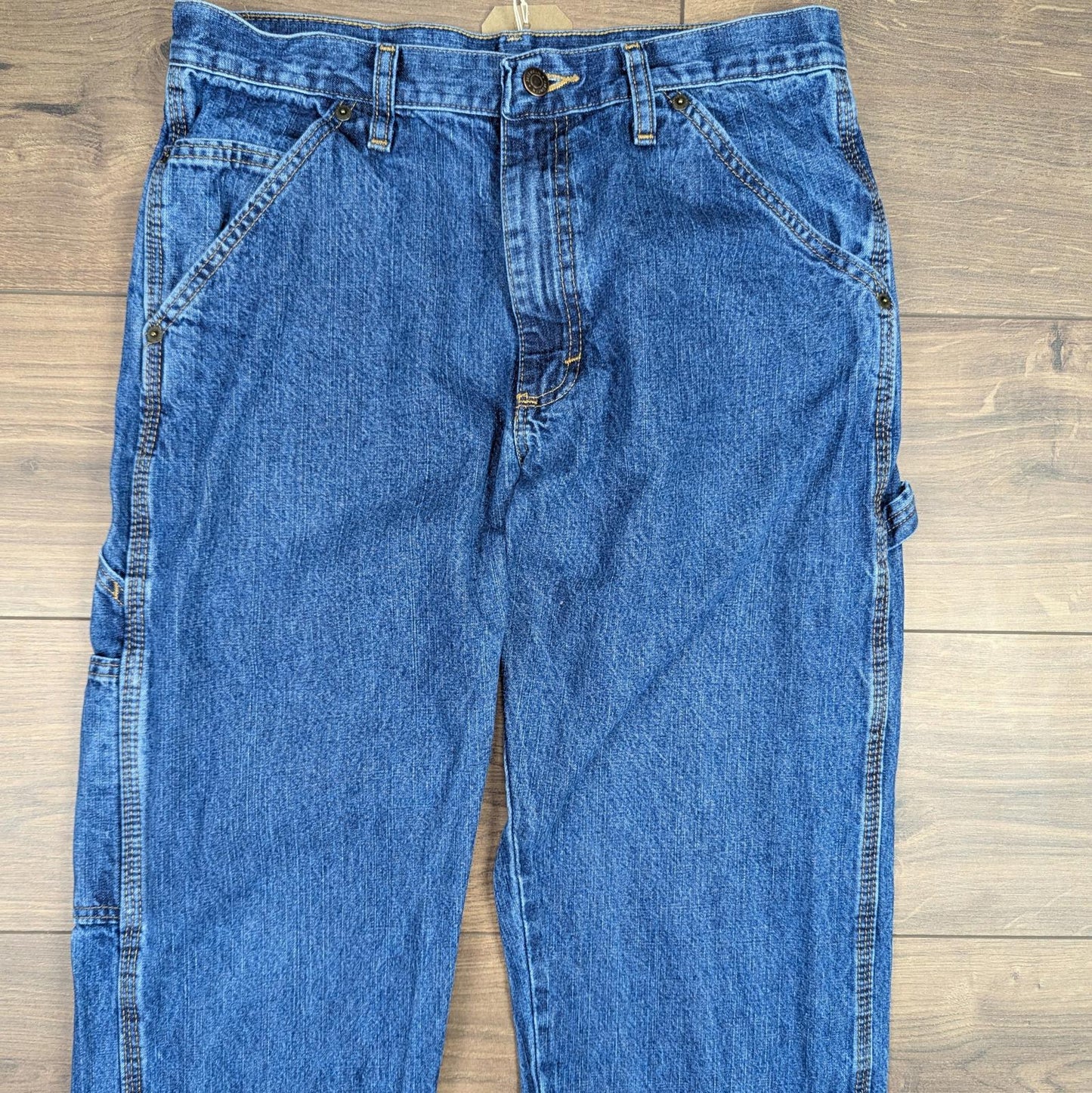 Blue Wrangler Vintage Carpenter Jeans Baggy Cargo Straight Leg W31 L32