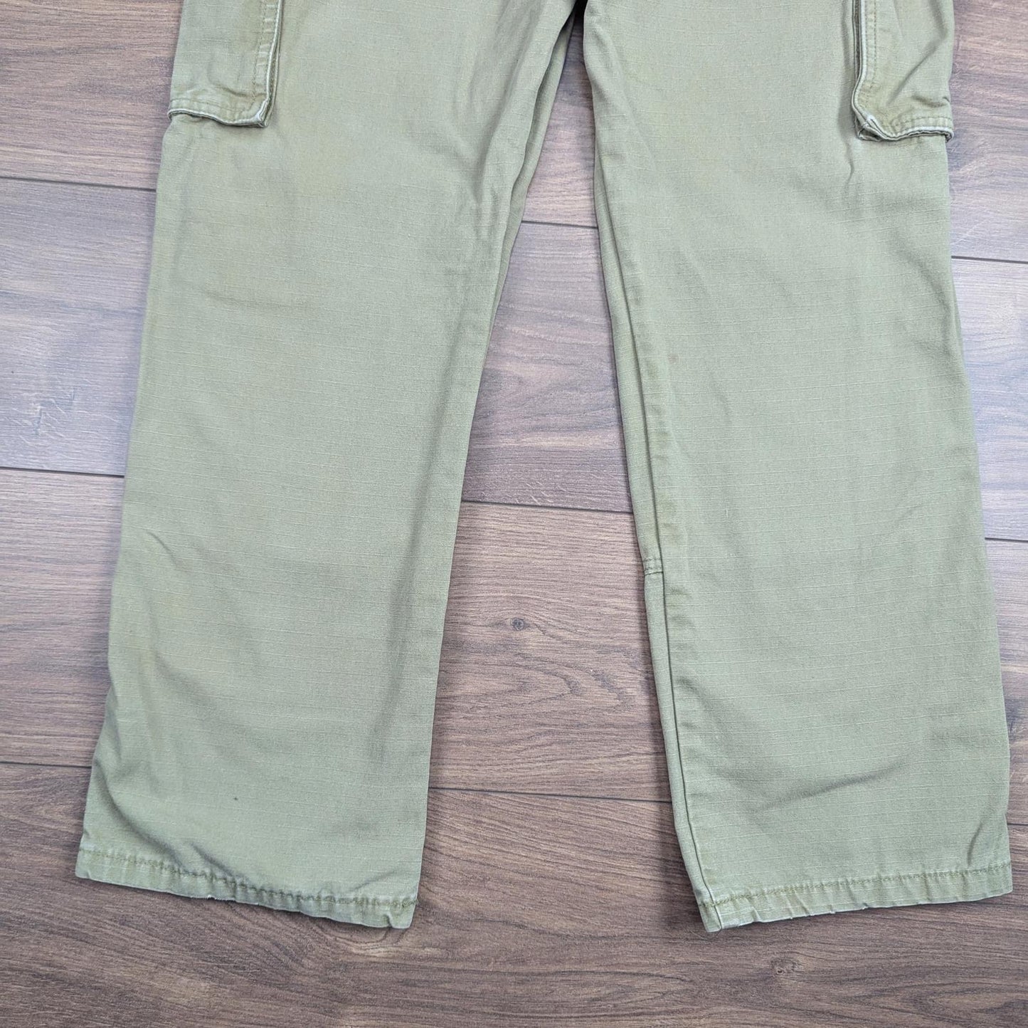 Khaki Vintage Wrangler Workwear Carpenter Cargo Pants Baggy Straight Leg W34 L30